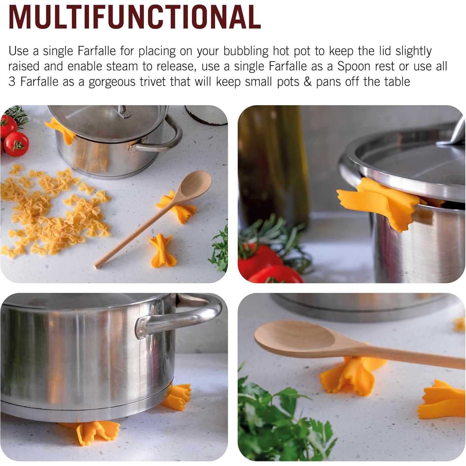 Levantador de tapa de silicona Monkey Business Farfalle 3 en 1