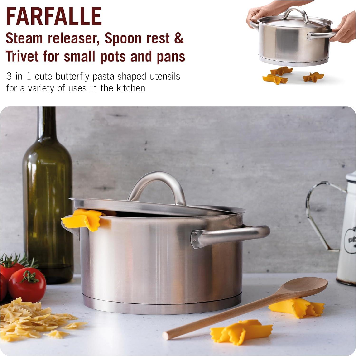 Levantador de tapa de silicona Monkey Business Farfalle 3 en 1