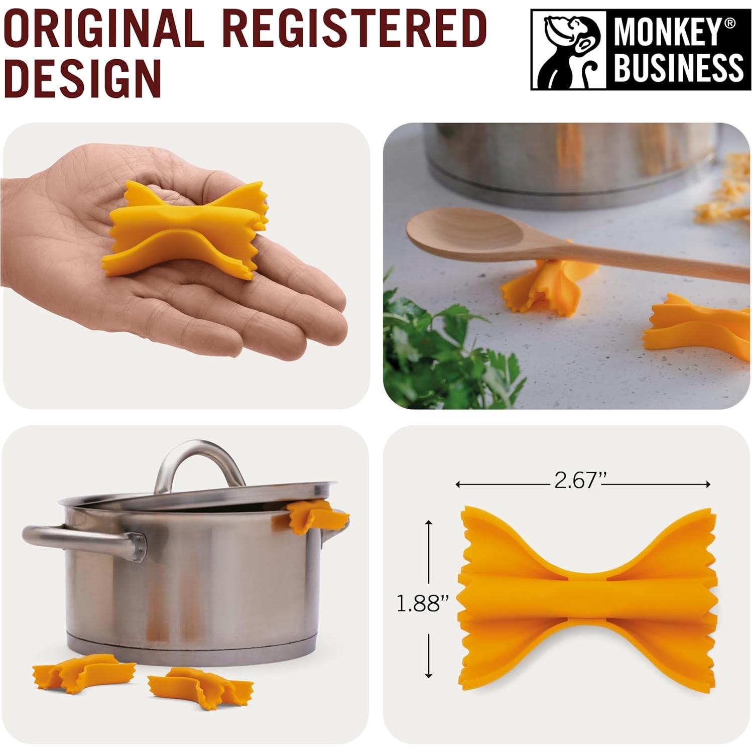 Levantador de tapa de silicona Monkey Business Farfalle 3 en 1