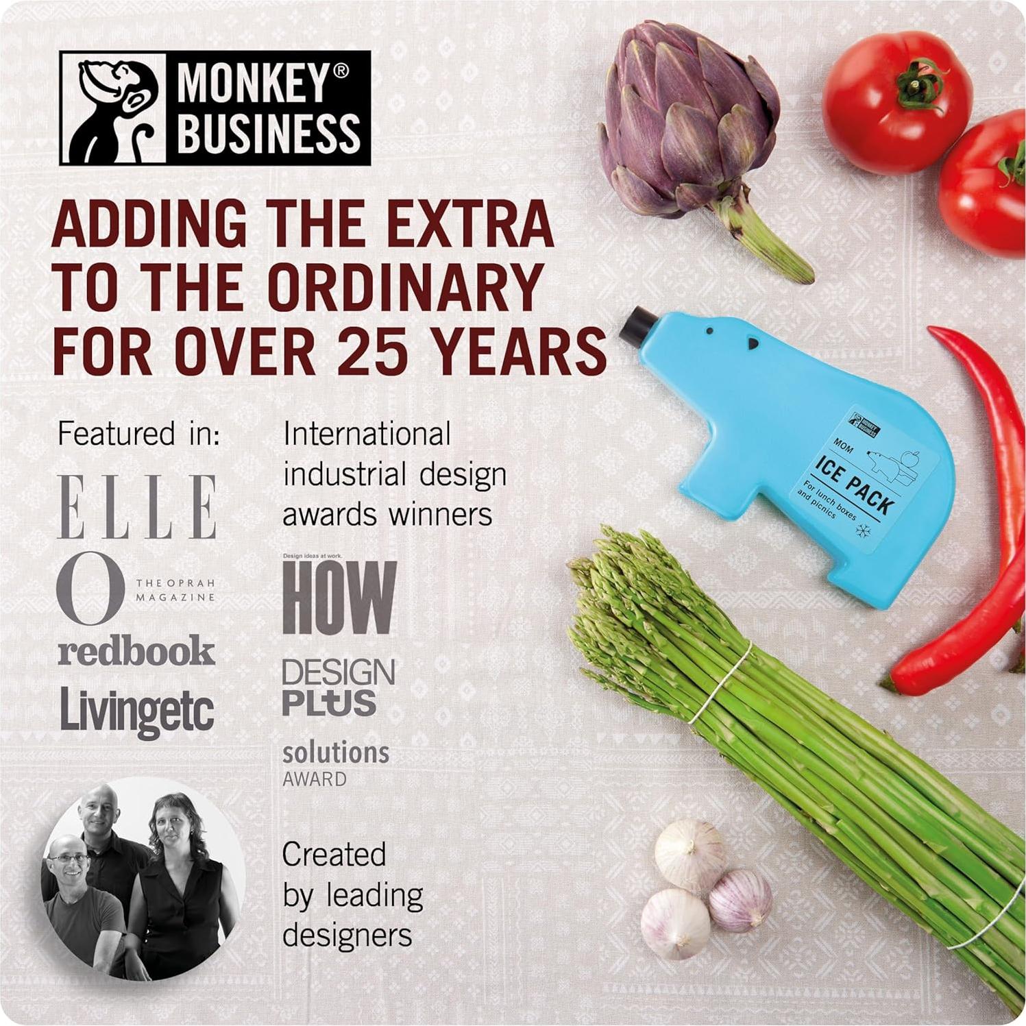 Levantador de tapa de silicona Monkey Business Farfalle 3 en 1