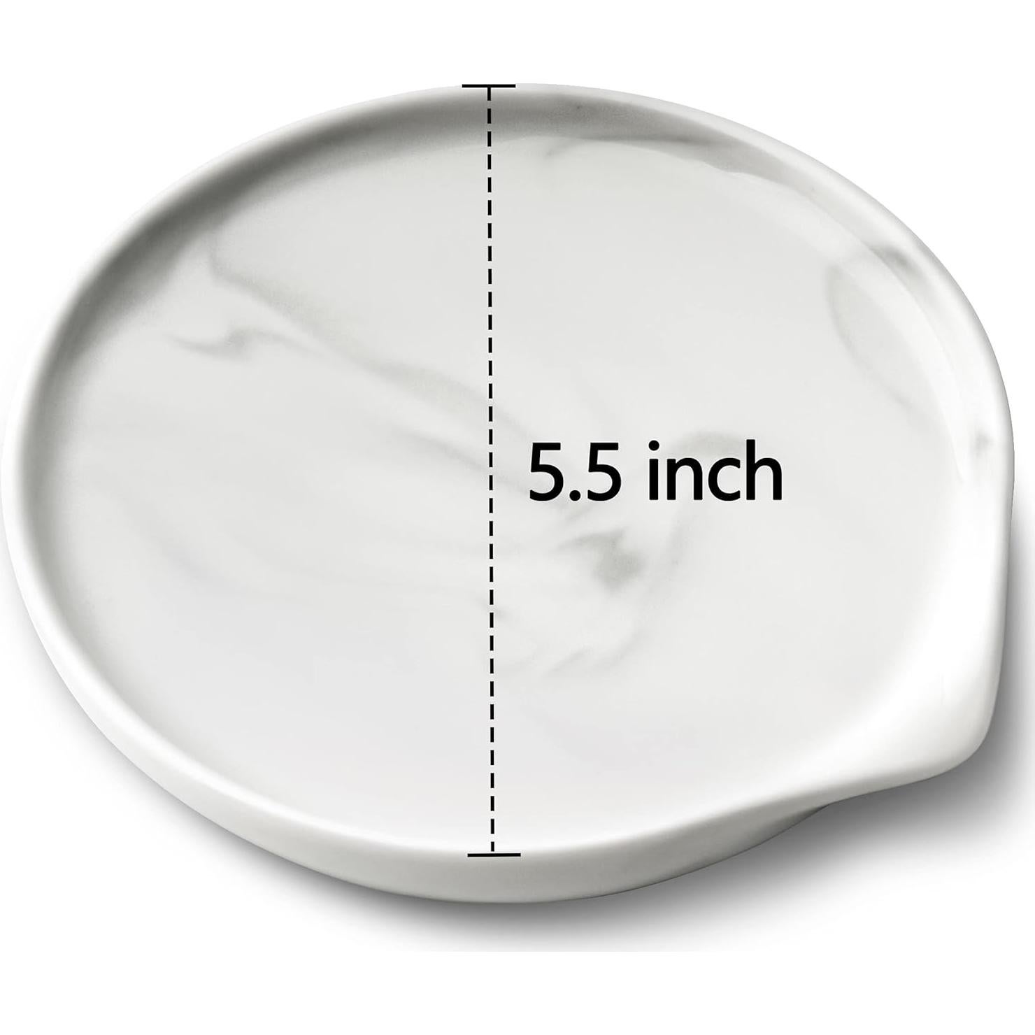 Reposap cucharas cerámica Roeveca mármol blanco 13.97 cm