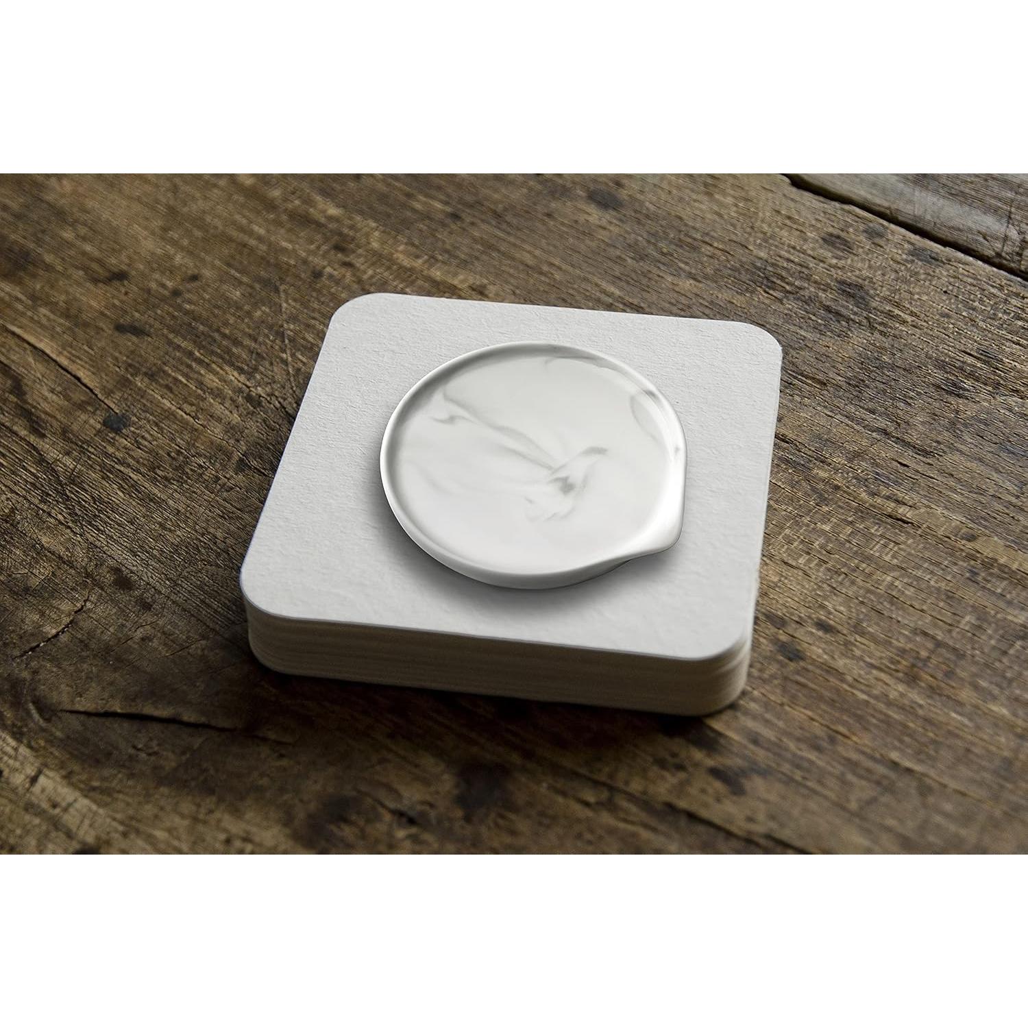 Reposap cucharas cerámica Roeveca mármol blanco 13.97 cm