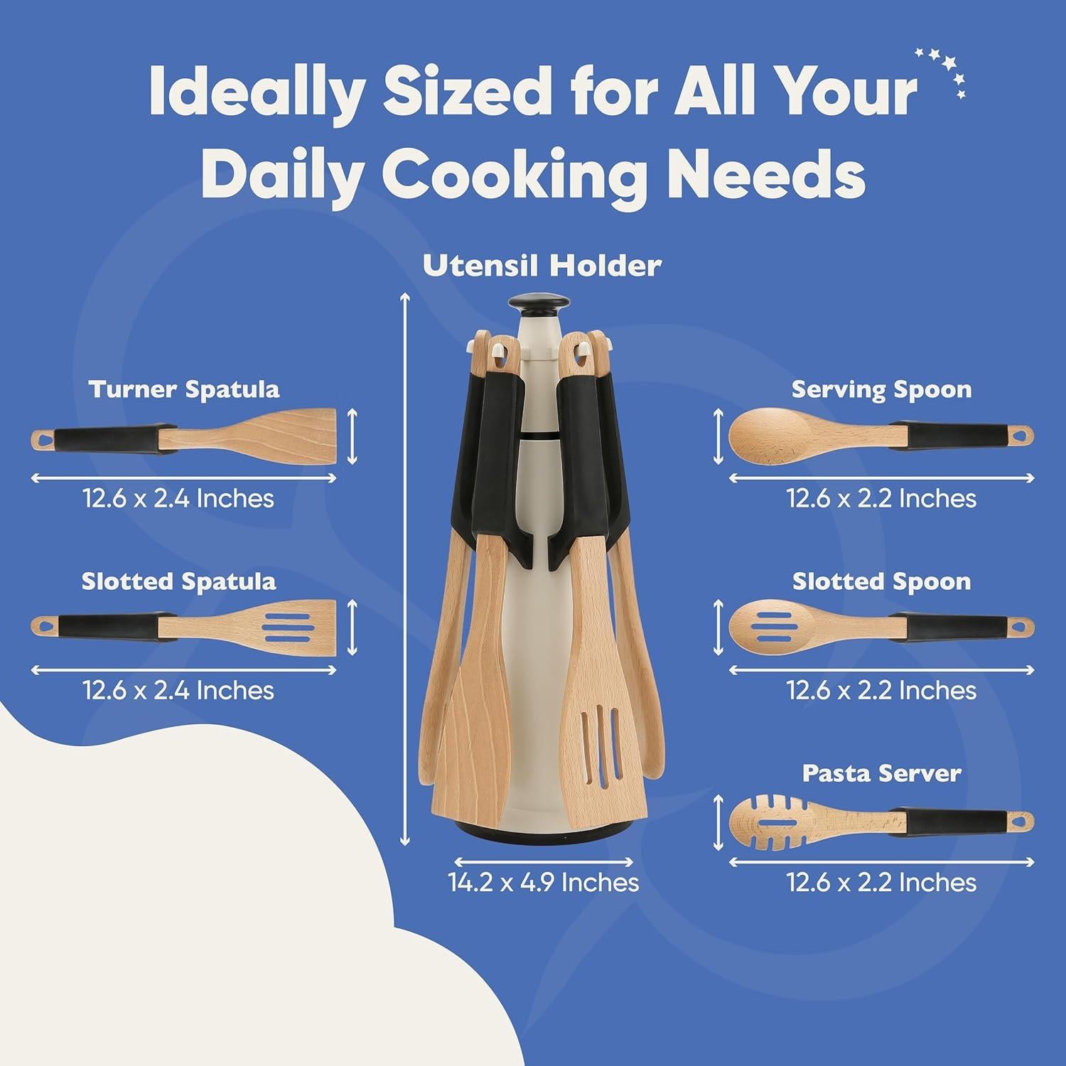 Juego de Utensilios de Cocina de Madera Chef's Path 5 Piezas