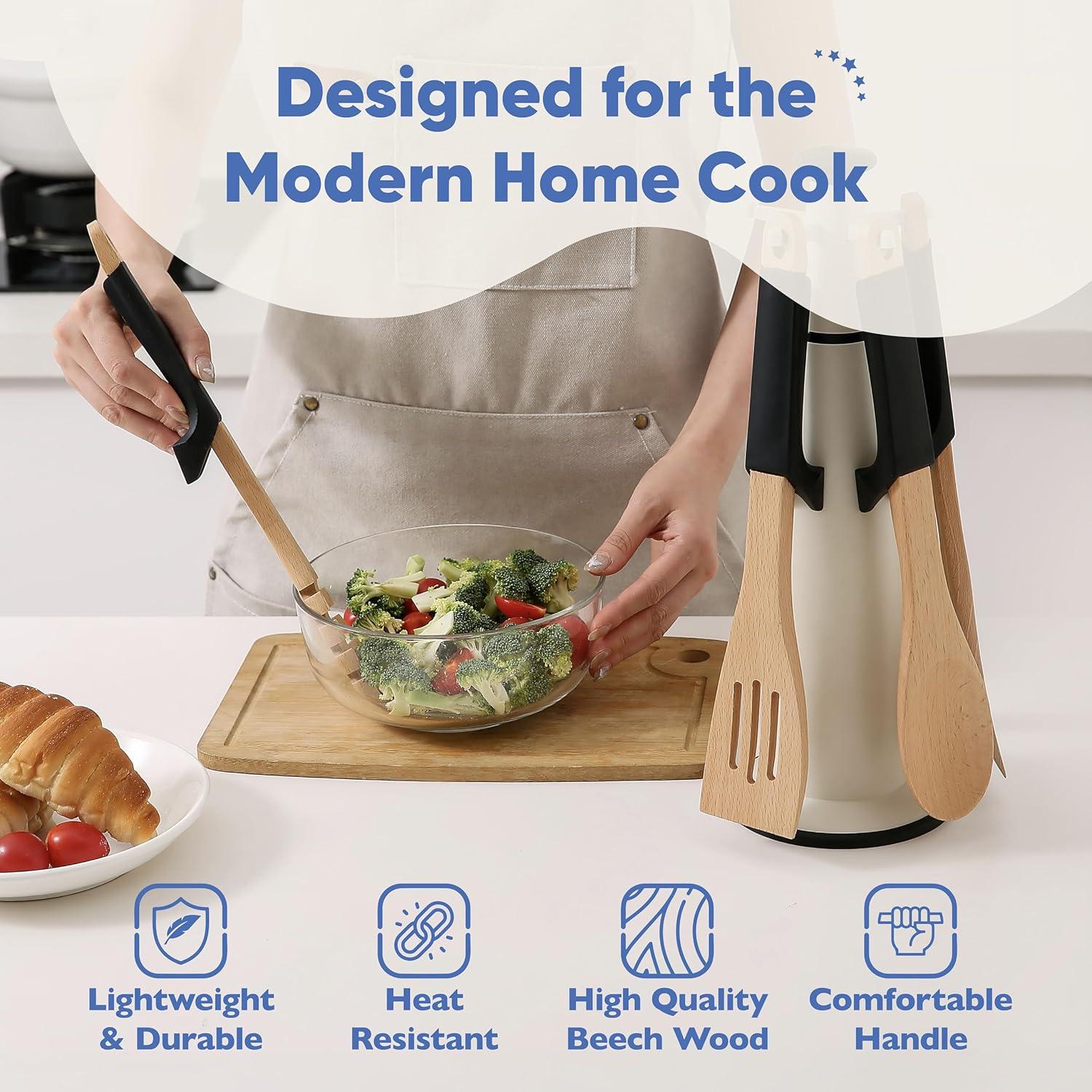 Juego de Utensilios de Cocina de Madera Chef's Path 5 Piezas