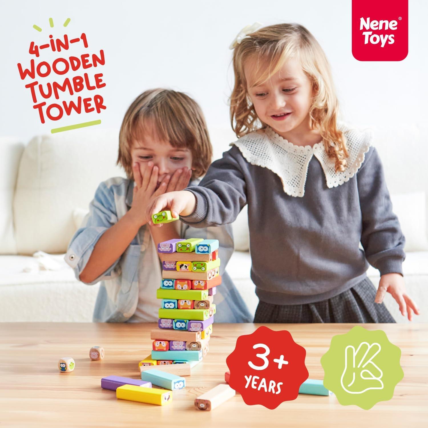 Juego de Torre de Caída Nene Toys 4 en 1 Educativo 3+ Años