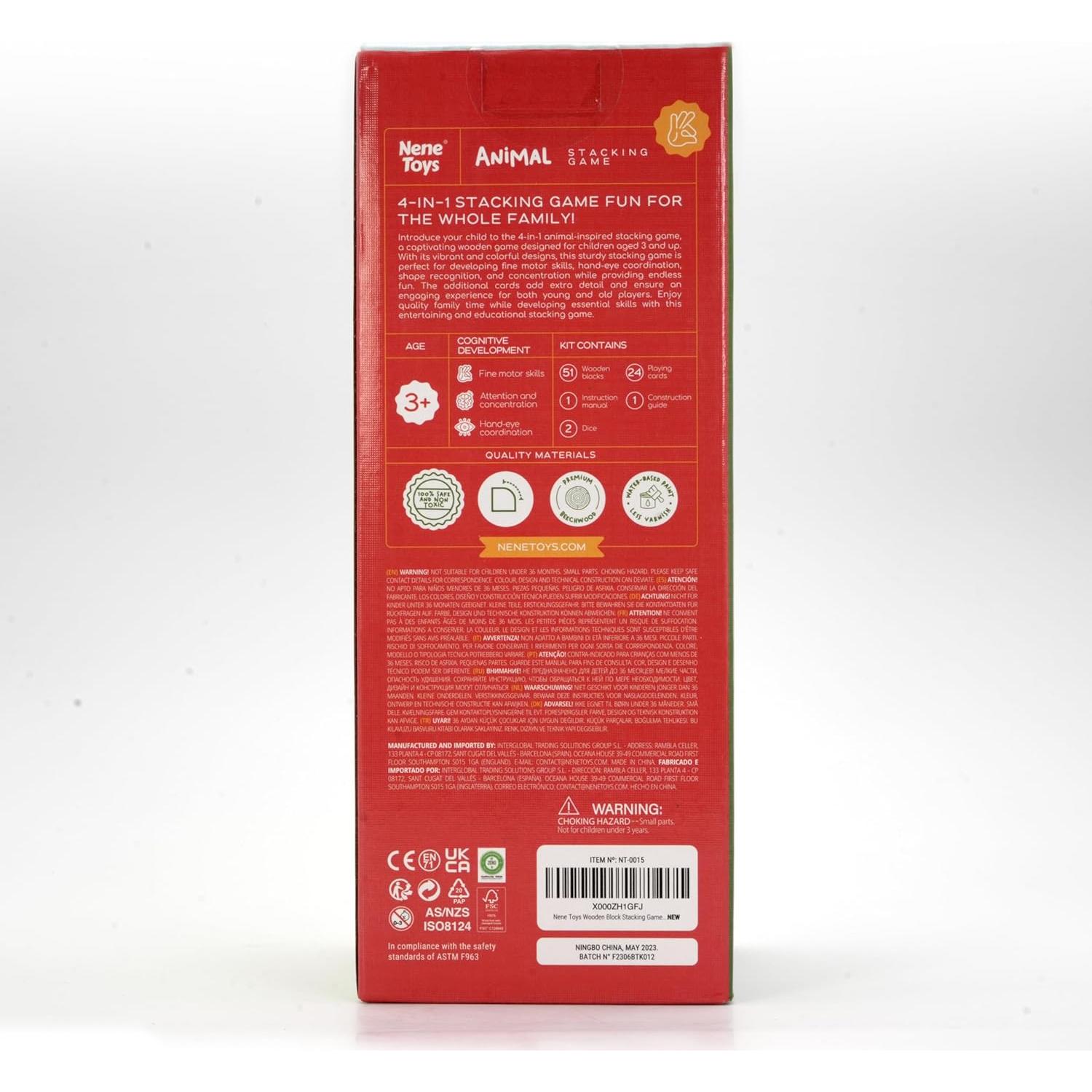 Juego de Torre de Caída Nene Toys 4 en 1 Educativo 3+ Años