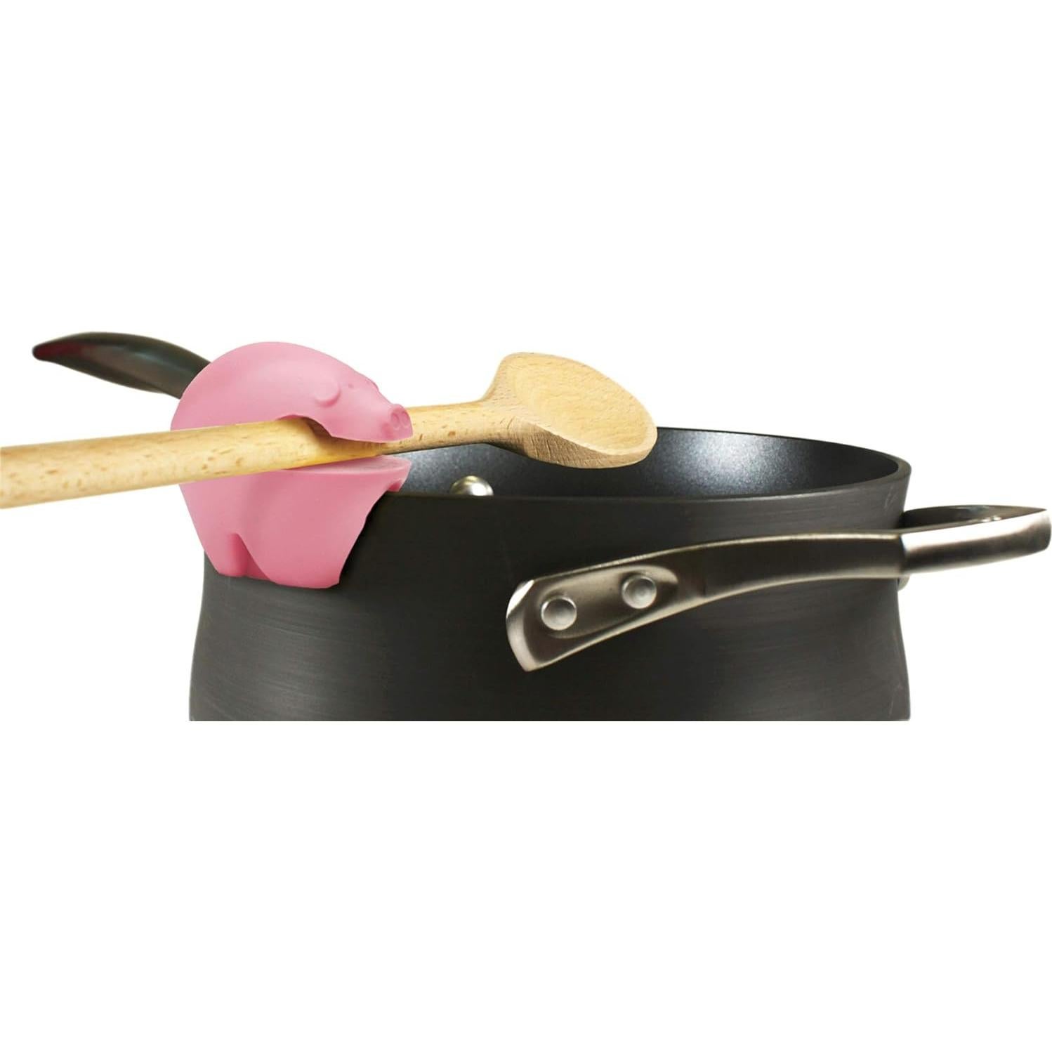 Soporte para cuchara de silicona Fox Run, juego de 2, gallo y cerdo