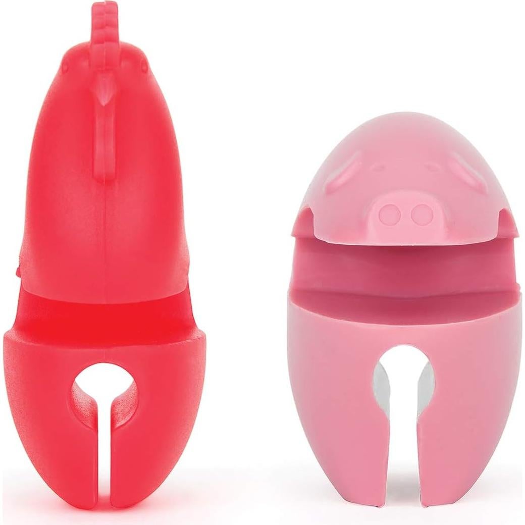 Soporte para cuchara de silicona Fox Run, juego de 2, gallo y cerdo