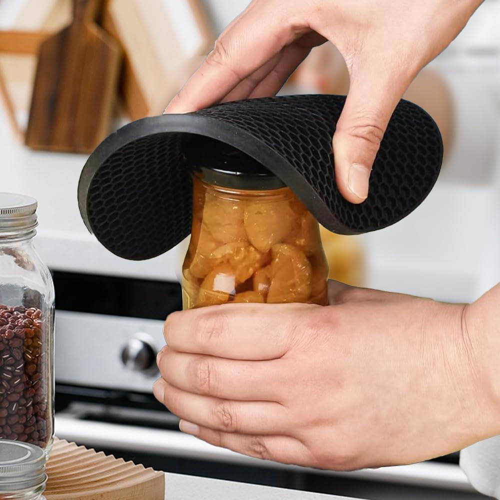 Trivete Redondo de Silicona homEdge, 6 Piezas, Negro, 18 cm