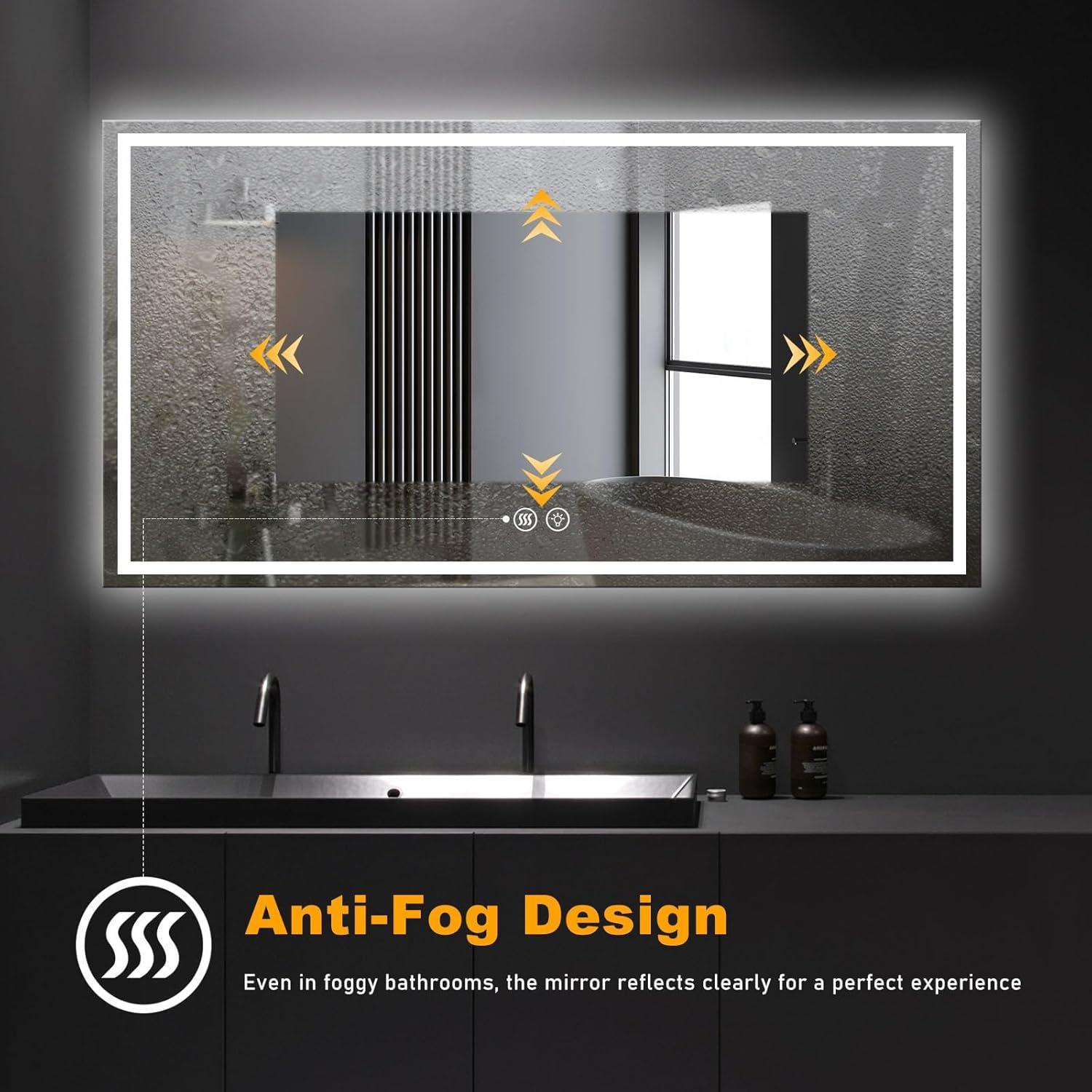 Espejo Inteligente LED Mersviton 121.9x81.3cm Antivaho Regulable