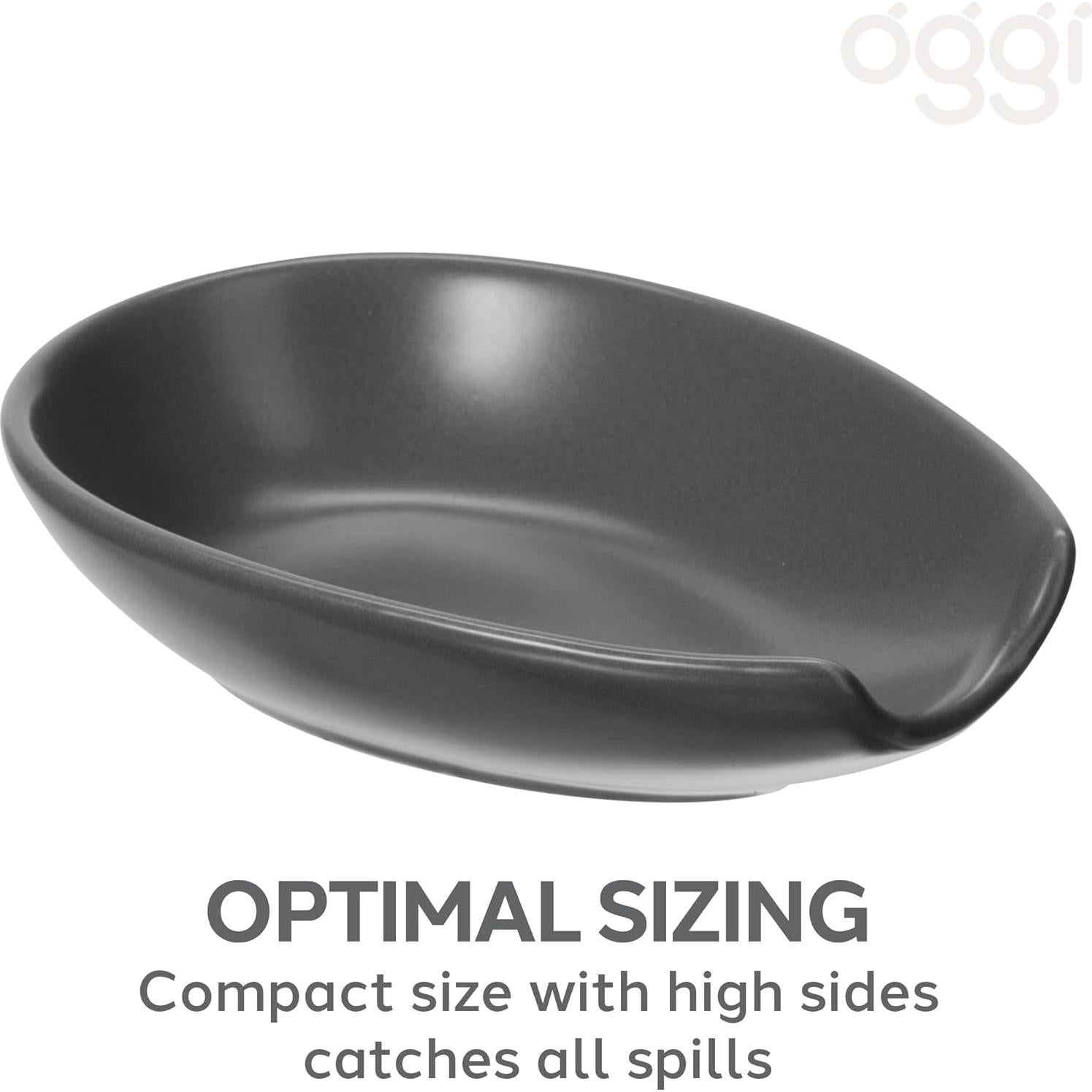 Soporte de Cuchara de Cerámica OGGI Gris 13,34x8,89cm