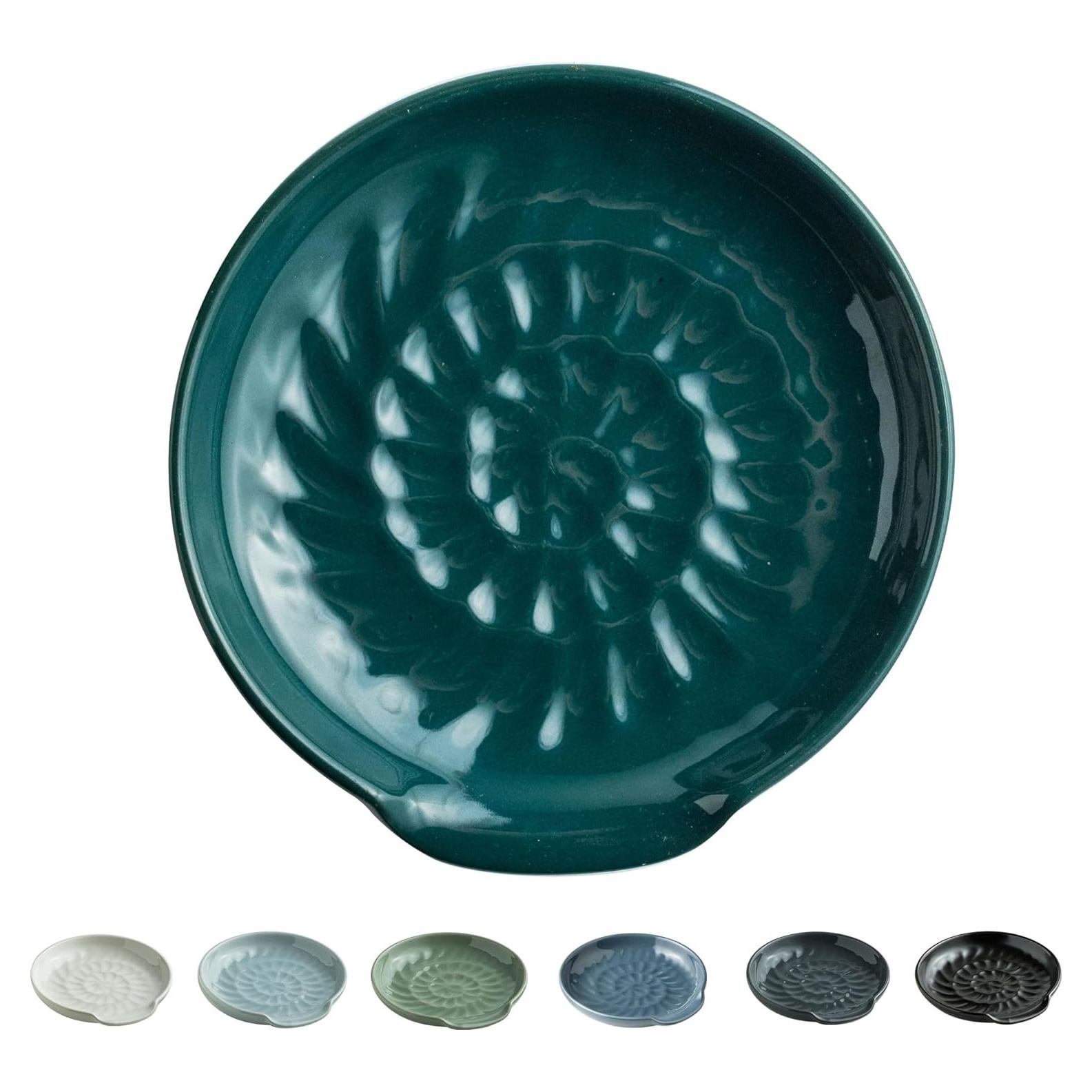 Reposacucharas de cerámica Miamolo verde oscuro 13.5 cm