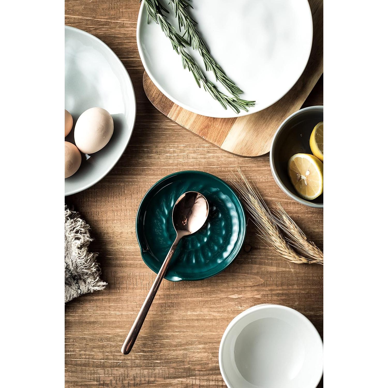 Reposacucharas de cerámica Miamolo verde oscuro 13.5 cm