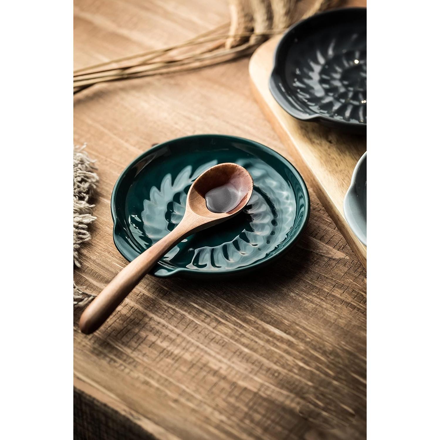 Reposacucharas de cerámica Miamolo verde oscuro 13.5 cm