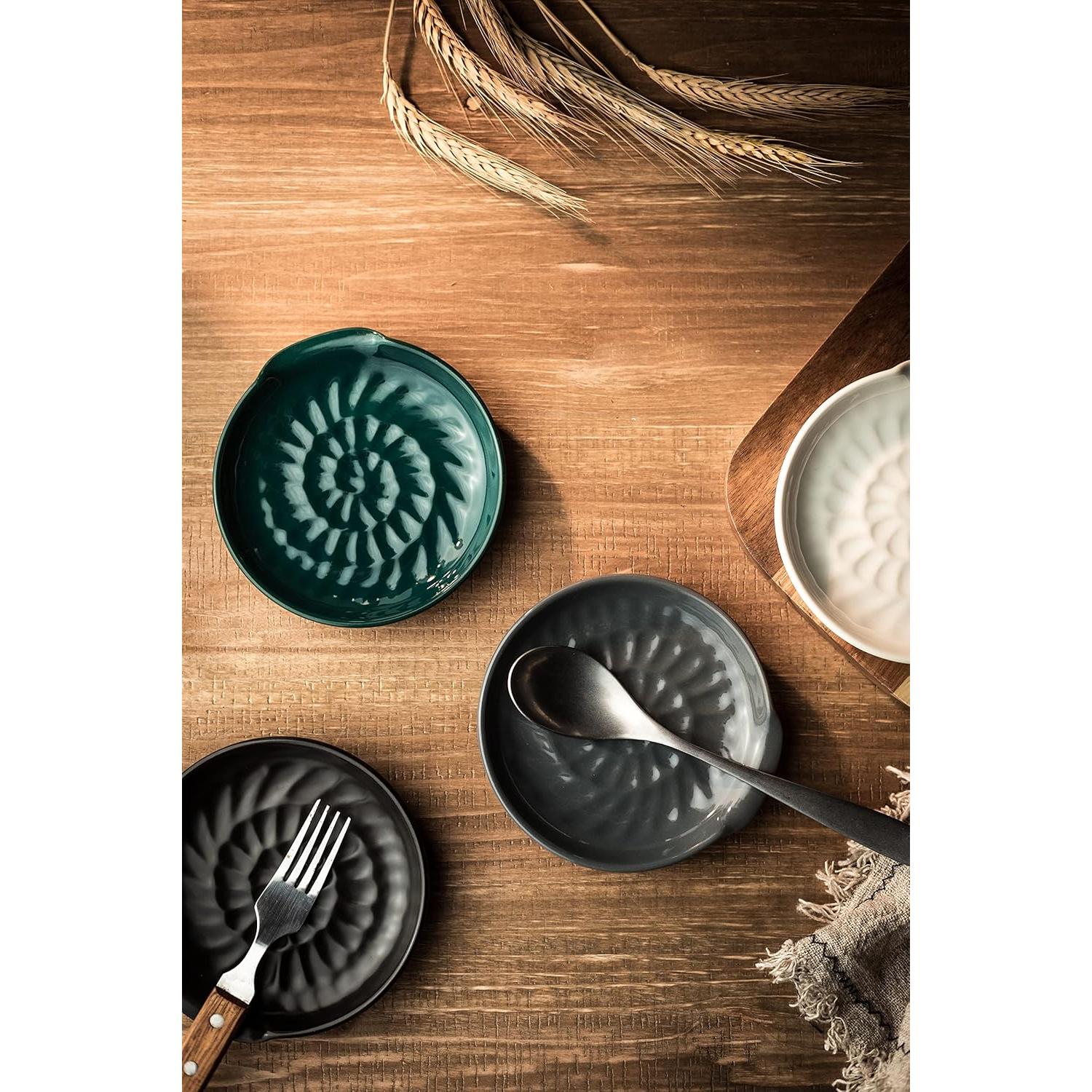 Reposacucharas de cerámica Miamolo verde oscuro 13.5 cm