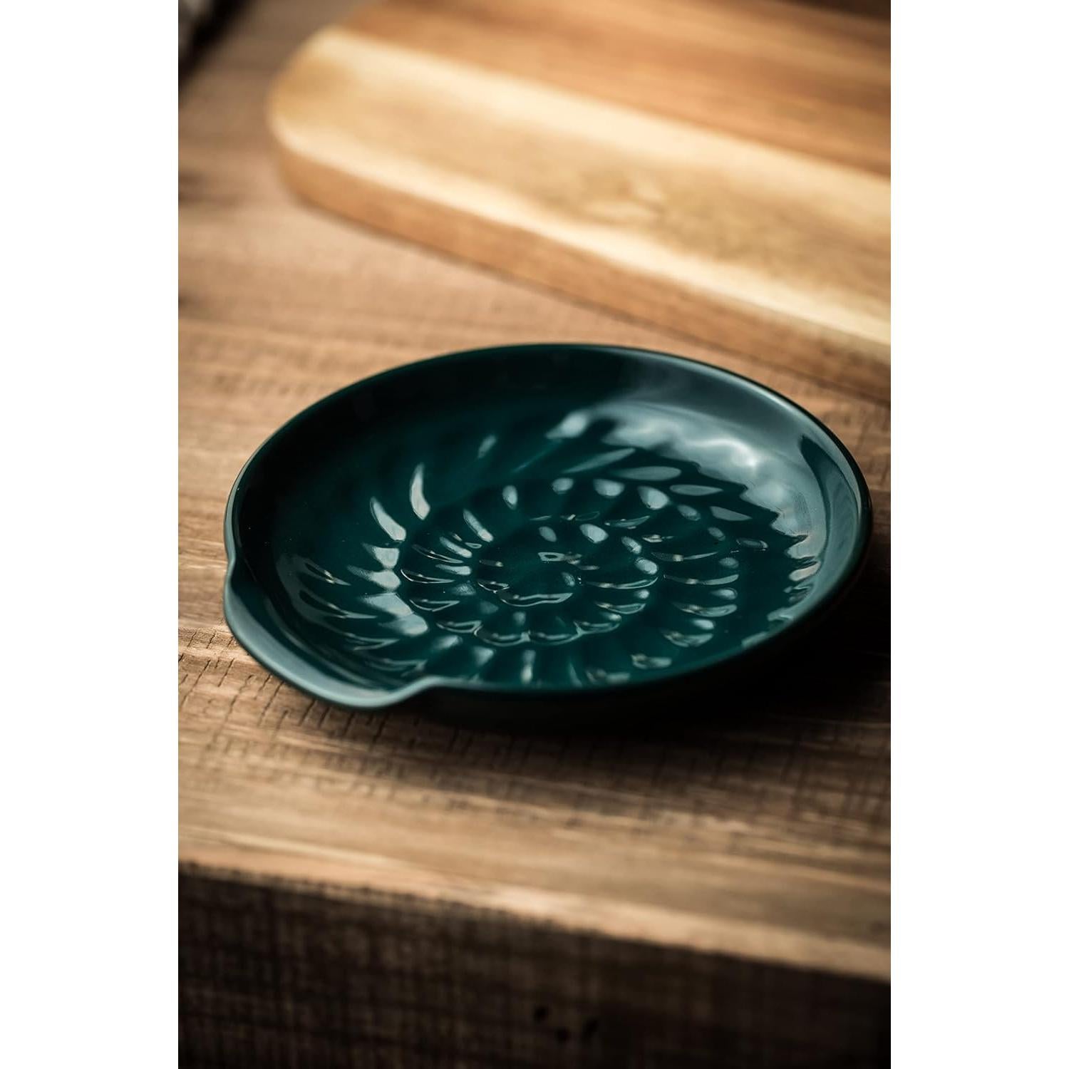 Reposacucharas de cerámica Miamolo verde oscuro 13.5 cm