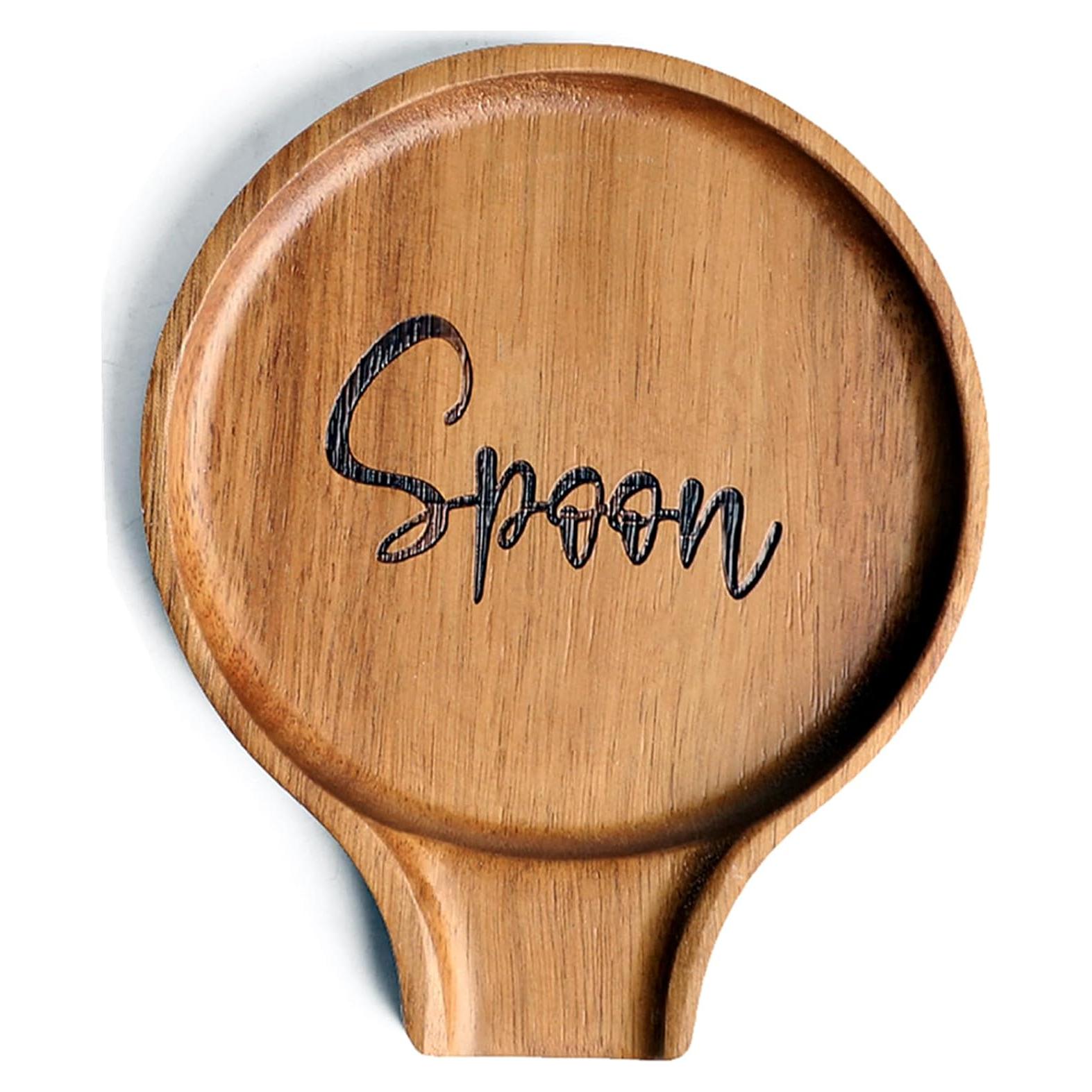 Soporte de Cuchara de Madera Acacia LBEMEY Antideslizante