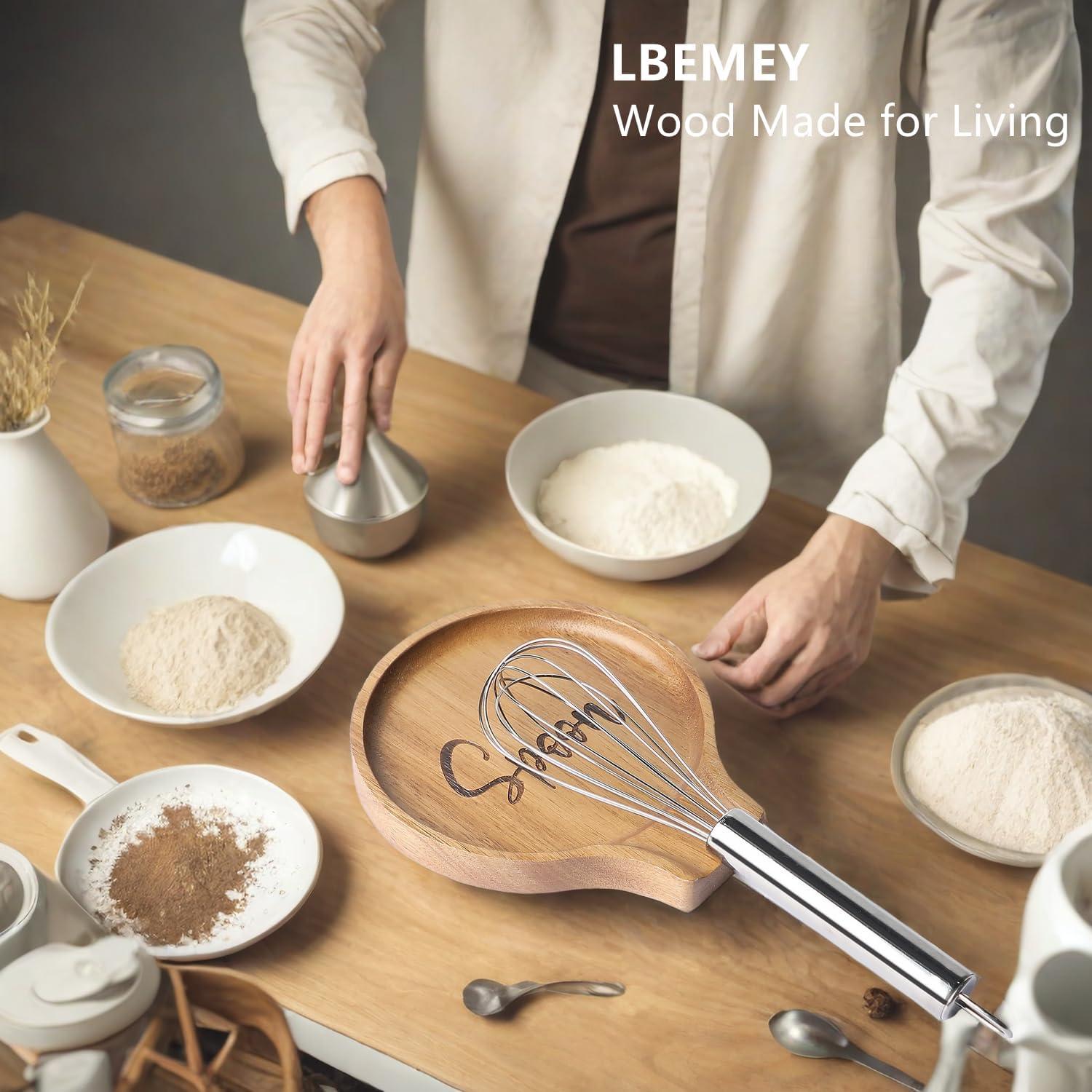 Soporte de Cuchara de Madera Acacia LBEMEY Antideslizante