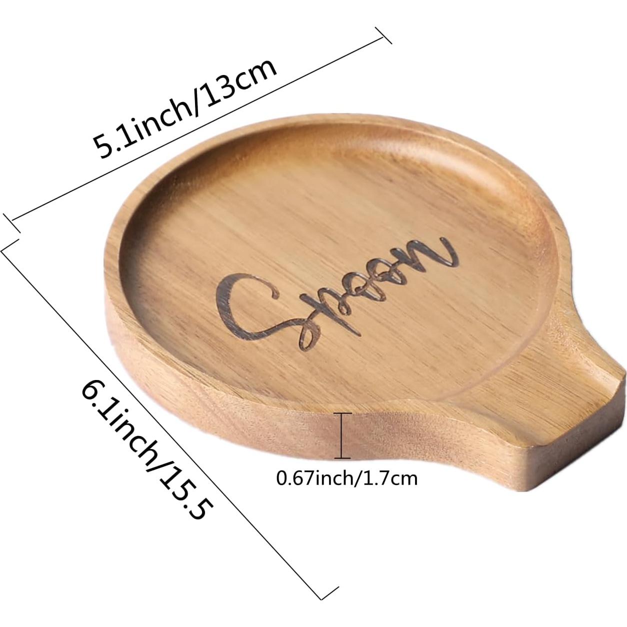 Soporte de Cuchara de Madera Acacia LBEMEY Antideslizante
