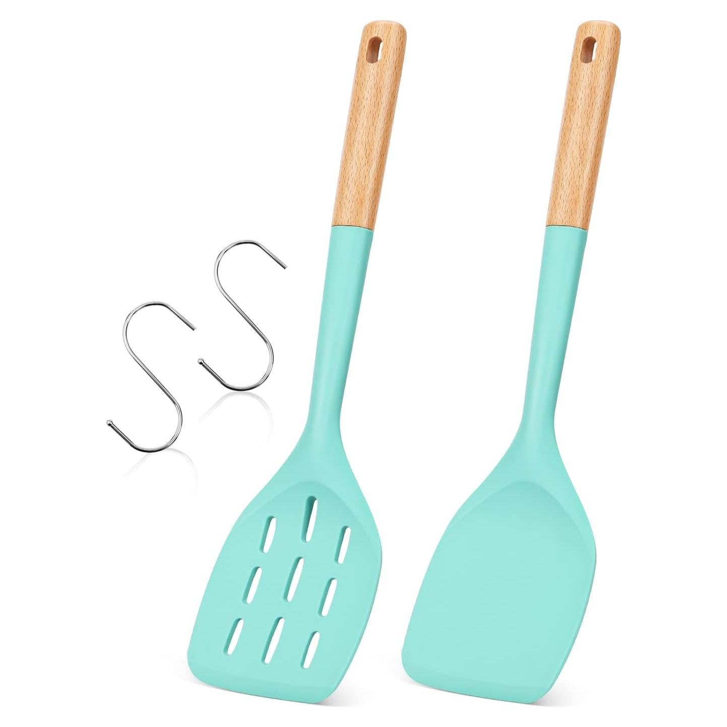 Juego de 2 Espátulas de Silicona Badiano Verde 33.5 cm