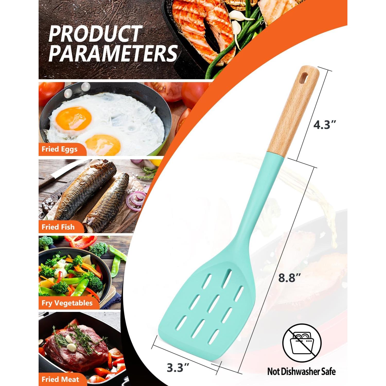 Juego de 2 Espátulas de Silicona Badiano Verde 33.5 cm