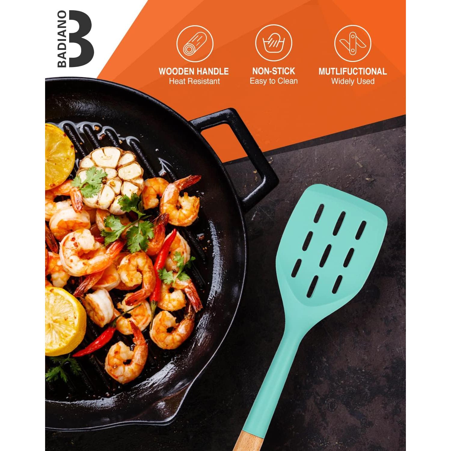 Juego de 2 Espátulas de Silicona Badiano Verde 33.5 cm