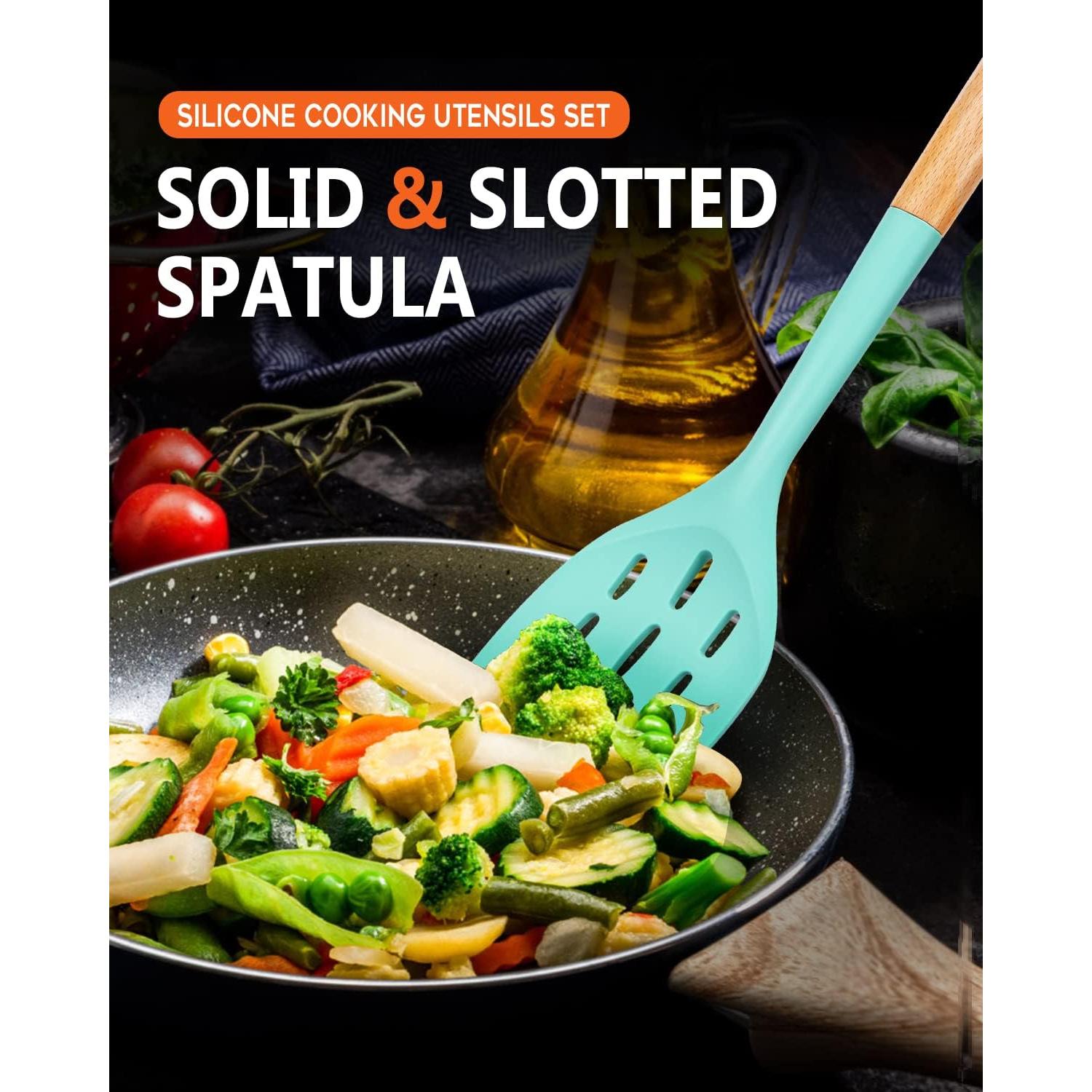 Juego de 2 Espátulas de Silicona Badiano Verde 33.5 cm