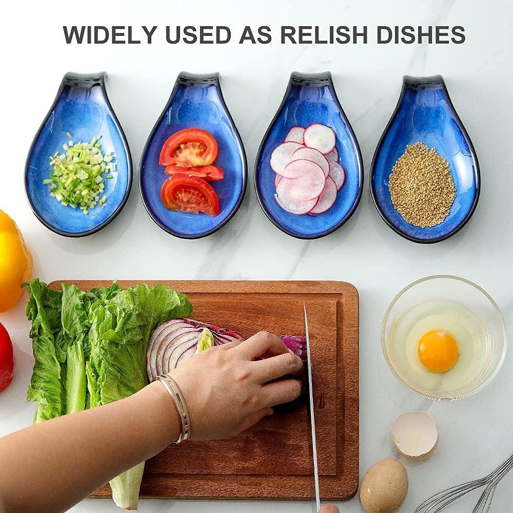 Soporte de Cuchara Cerámica Nihow 10 cm Azul Resistente Calor