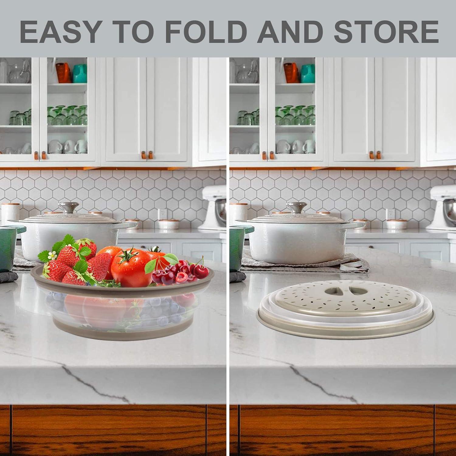 Tapete Microondas Aidacom 30 cm y Cubierta Alimentos Gris