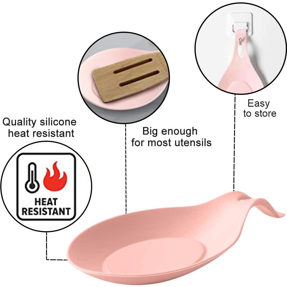 Soporte para cuchara de silicona Xiaokeis - 3 unidades