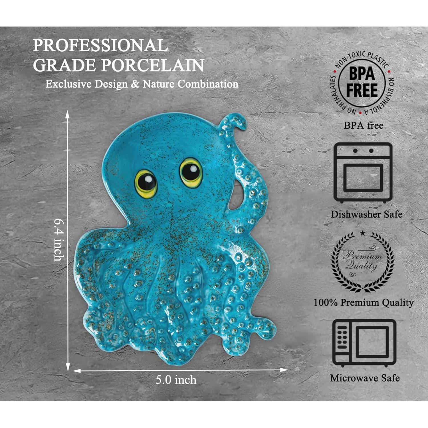 Reposapucheros de Cerámica Pulpo Azul xrc 19.6x16.7 cm