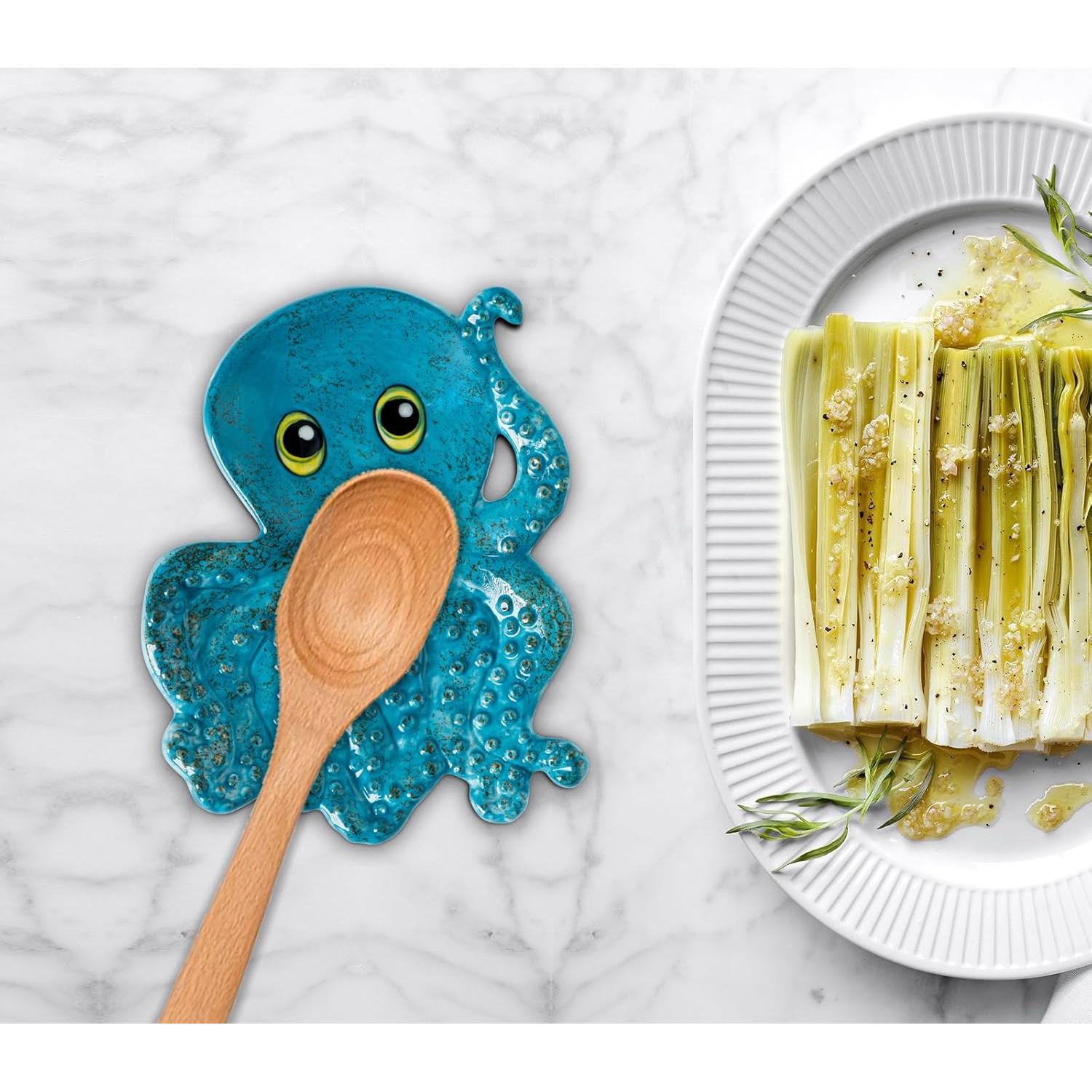 Reposapucheros de Cerámica Pulpo Azul xrc 19.6x16.7 cm