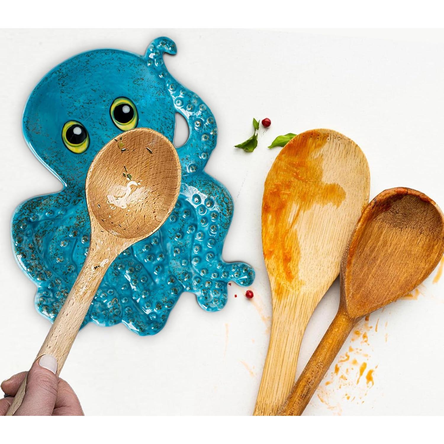 Reposapucheros de Cerámica Pulpo Azul xrc 19.6x16.7 cm