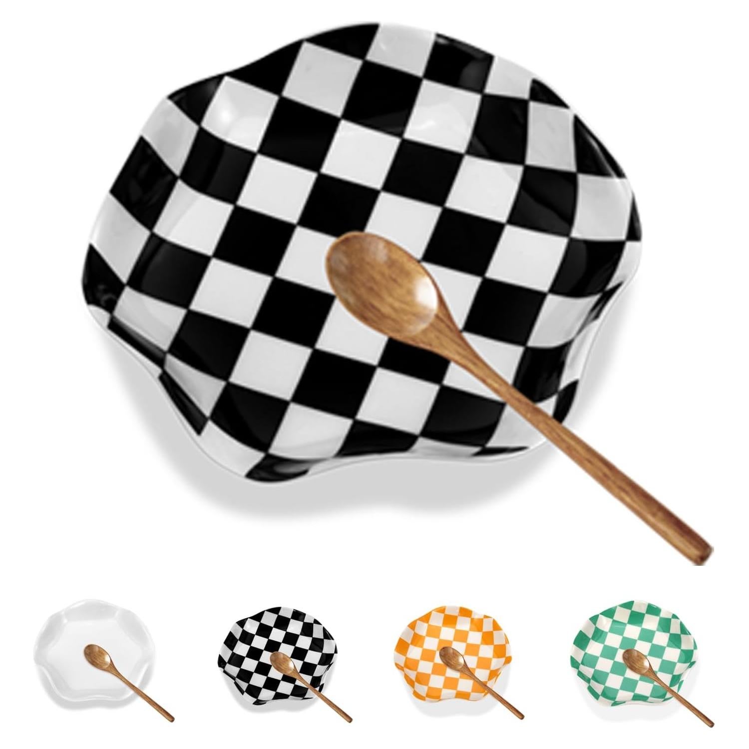 Soporte para cucharas de cerámica Dubtnion 13,46 cm negro/blanco