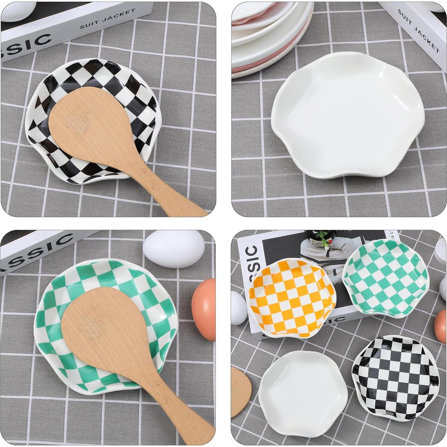 Soporte para cucharas de cerámica Dubtnion 13,46 cm negro/blanco