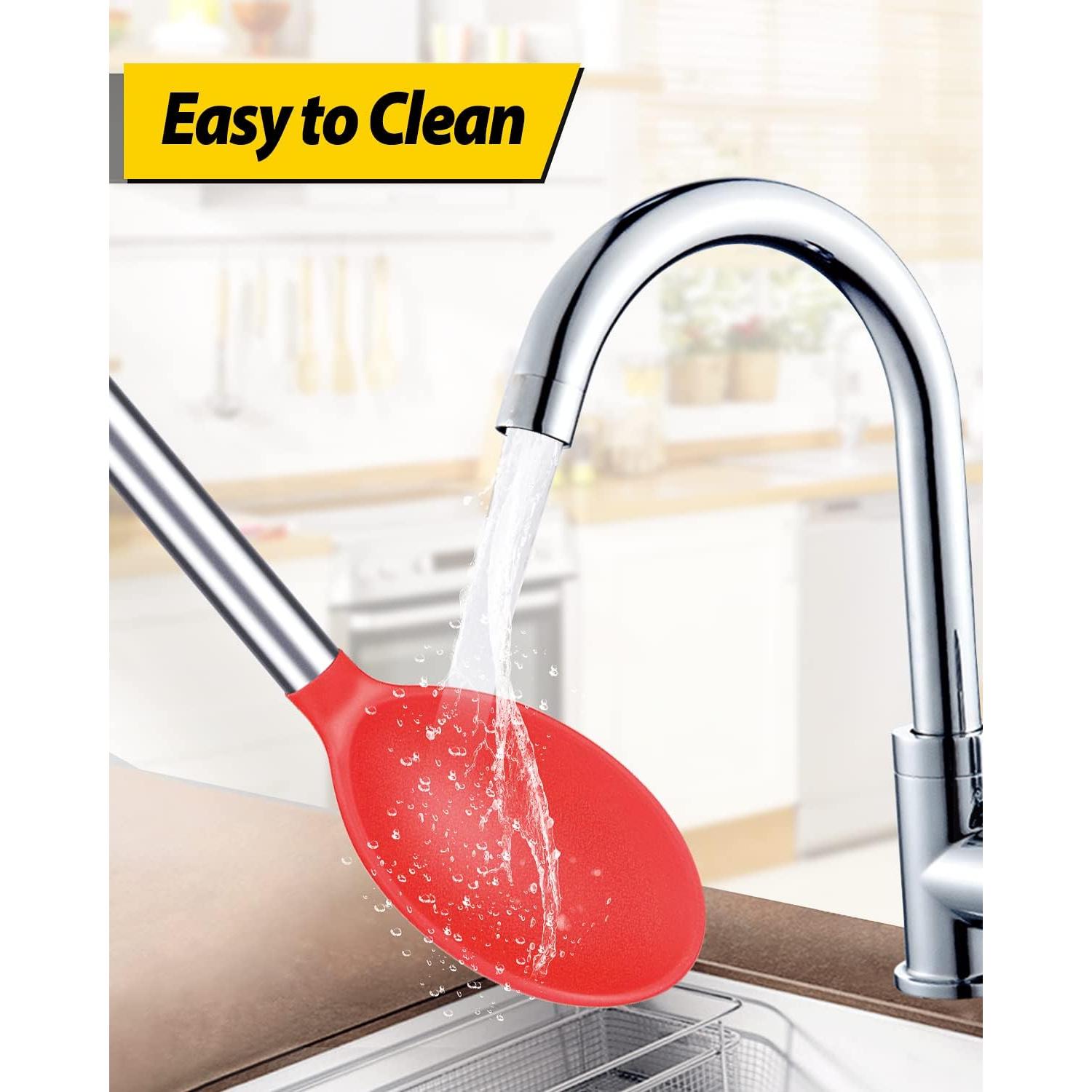 Paquete de 2 Cucharas de Silicona Grande BUNDLEPRO - Antiadherente y Resistente al Calor