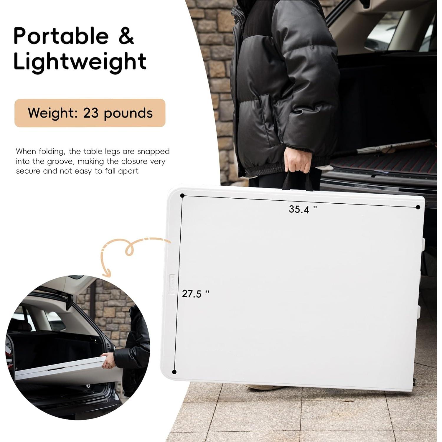 Mesa Plegable 6ft Pollilar Blanca para Reuniones y Fiestas