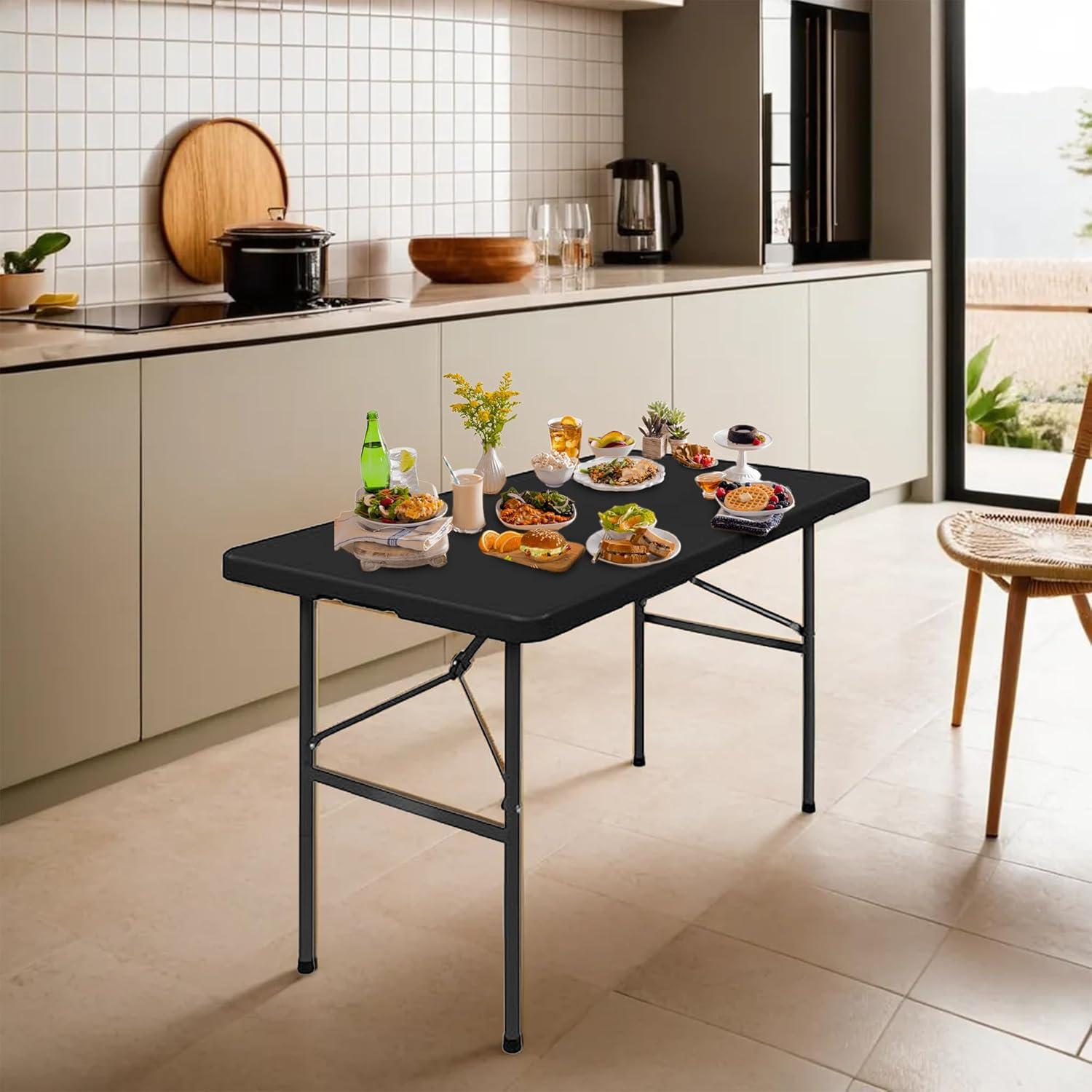 Mesa Plegable Simpli-Magic 4 Pies Negra para Interior y Exterior
