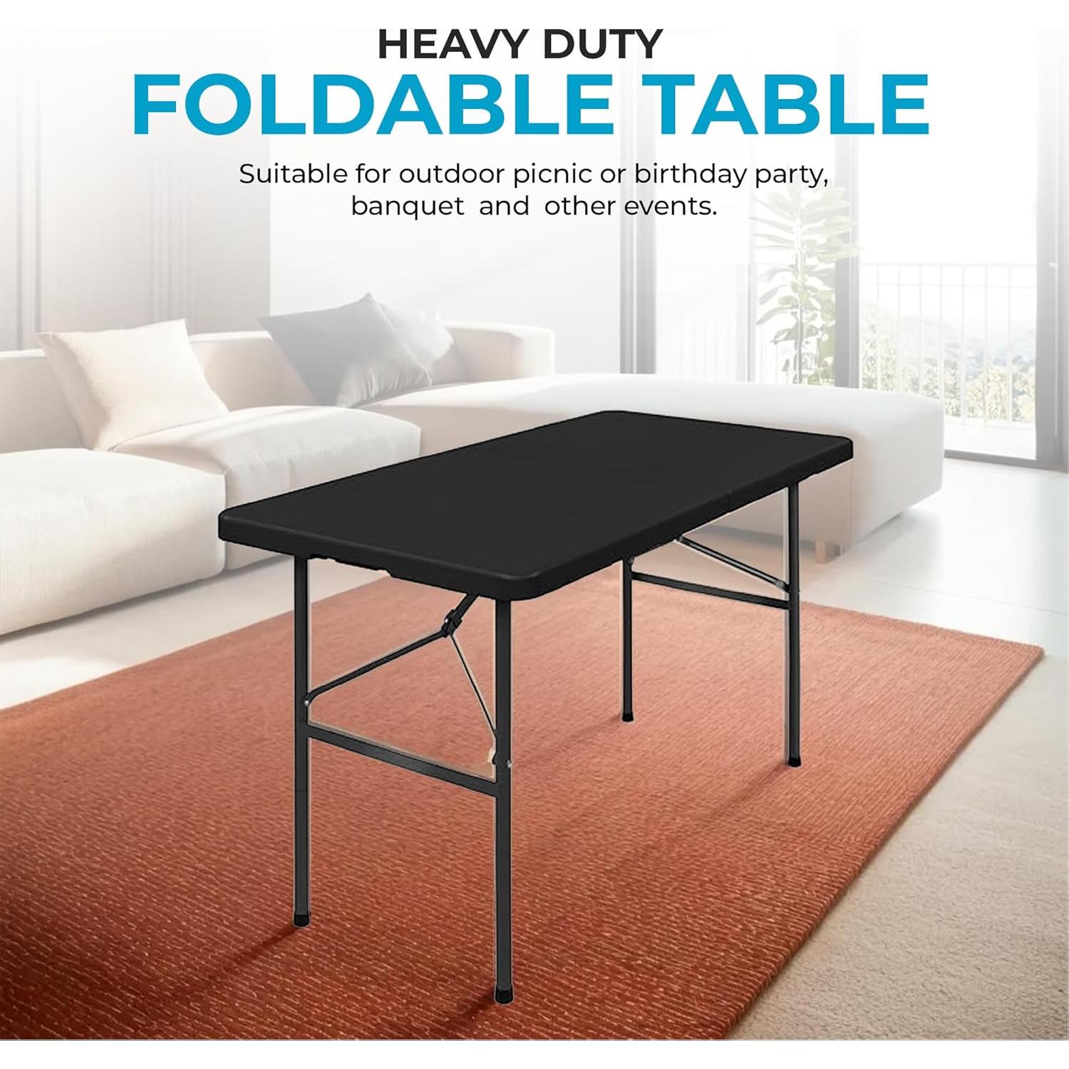 Mesa Plegable Simpli-Magic 4 Pies Negra para Interior y Exterior