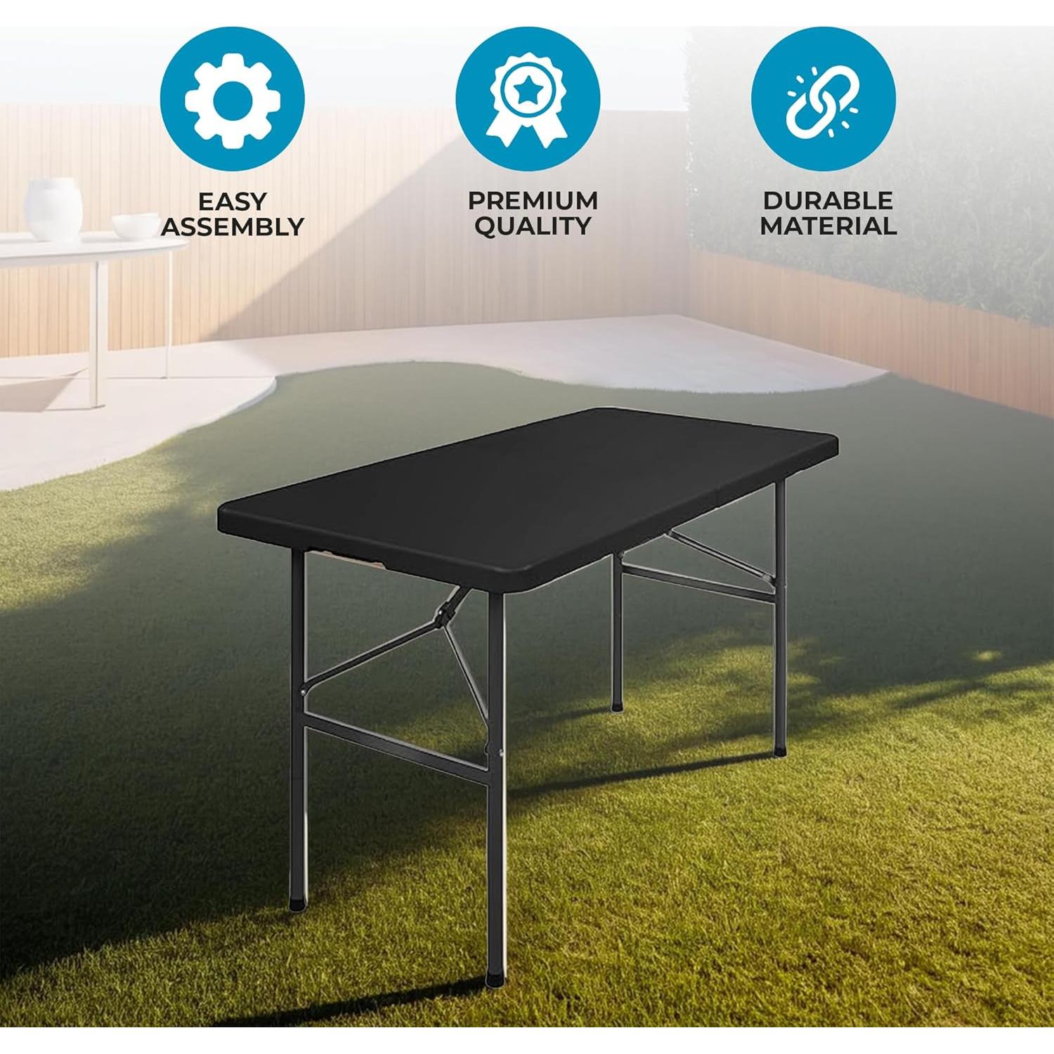 Mesa Plegable Simpli-Magic 4 Pies Negra para Interior y Exterior