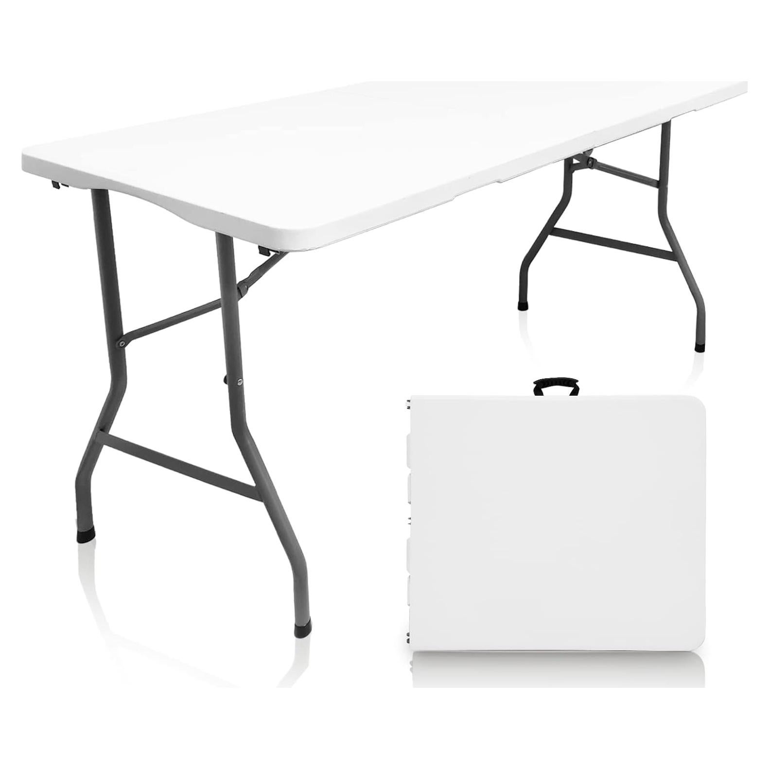 Mesa Plegable Camp Solutions 152 cm Blanca Granito