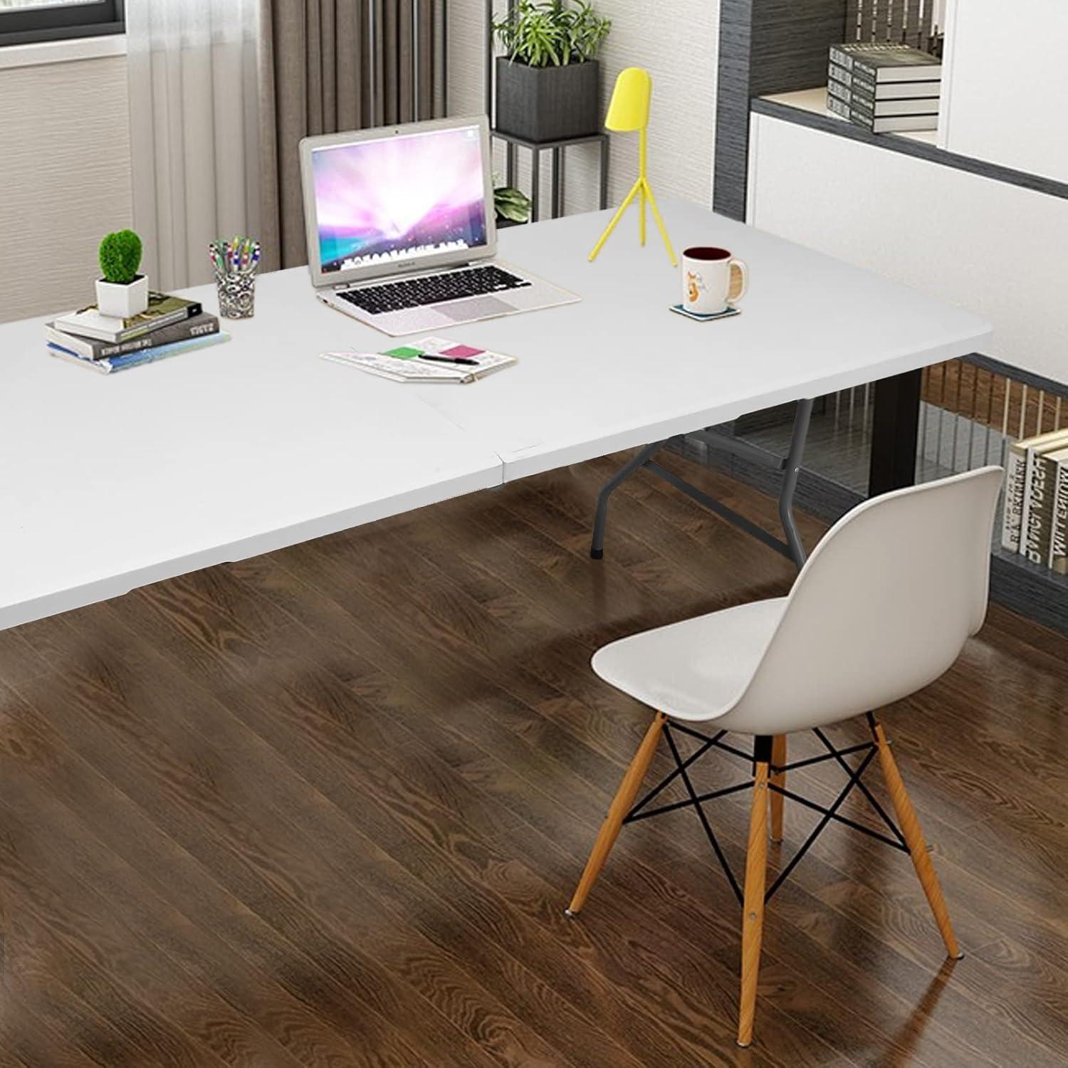 Mesa Plegable Camp Solutions 152 cm Blanca Granito