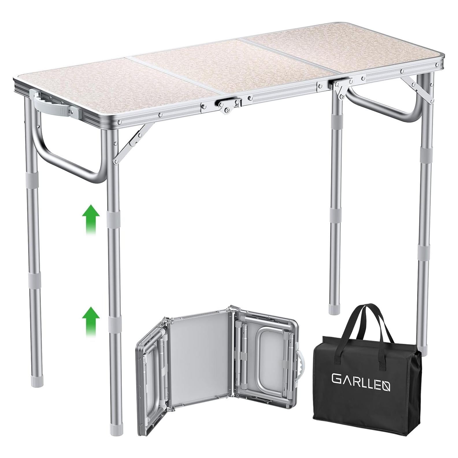 Mesa Plegable GARLLEN 70cm Aluminio y MDF con Bolsa