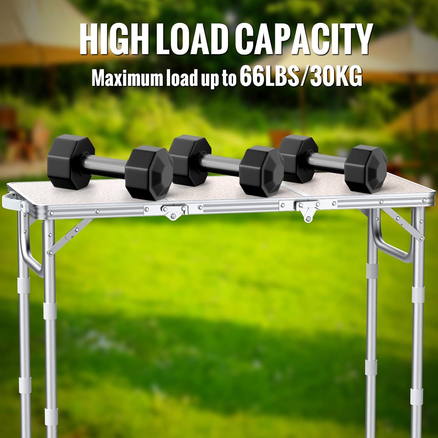 Mesa Plegable GARLLEN 70cm Aluminio y MDF con Bolsa