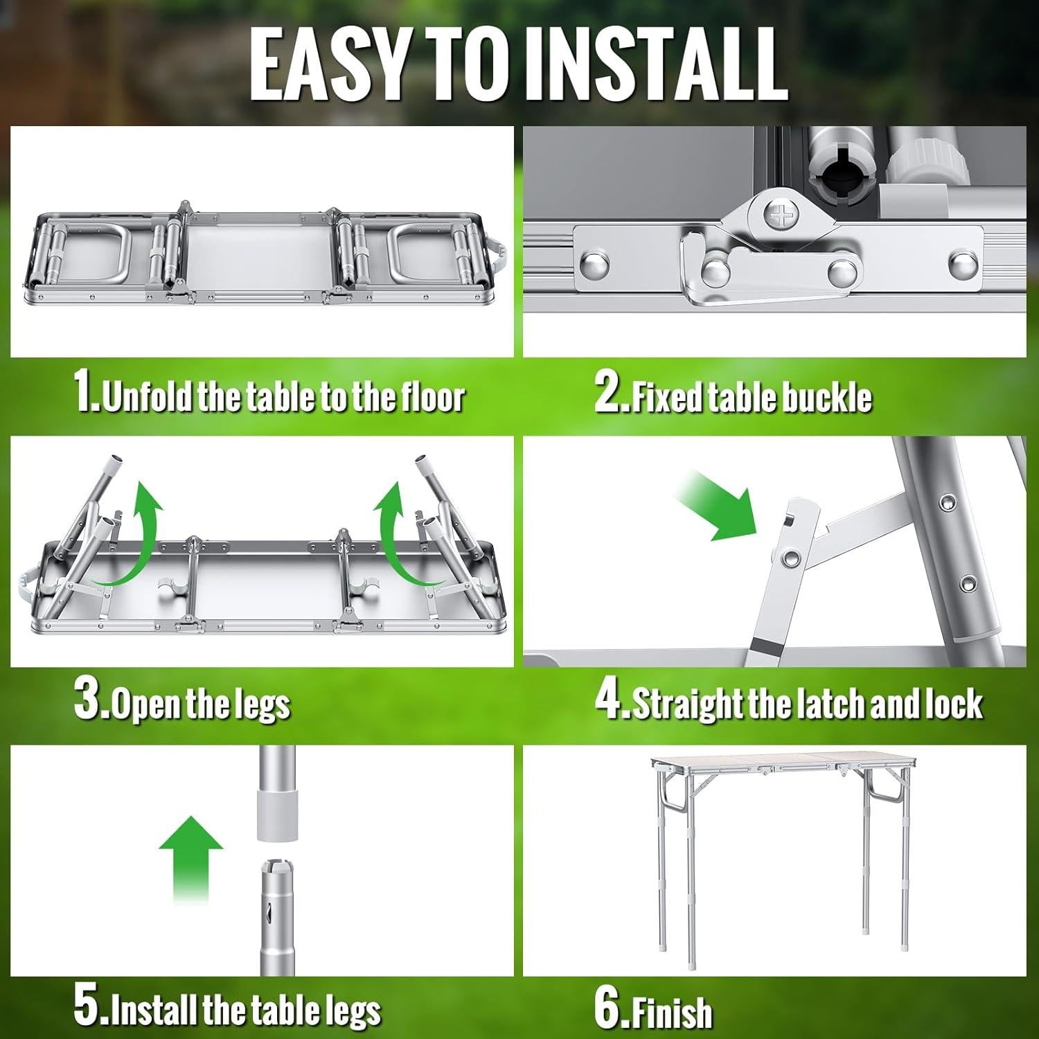 Mesa Plegable GARLLEN 70cm Aluminio y MDF con Bolsa