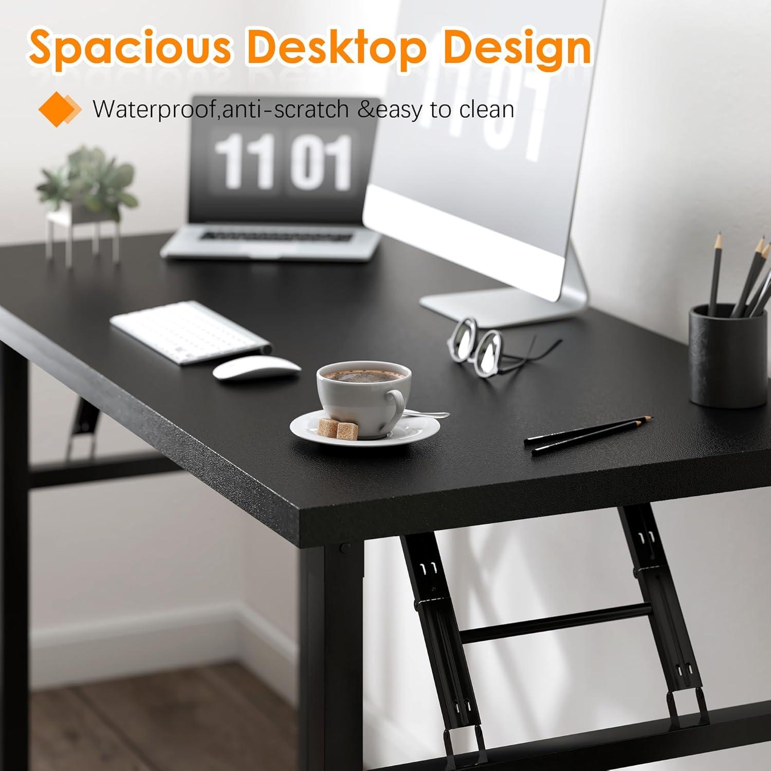 Escritorio Plegable Necesita 47" Negro Estación de Trabajo