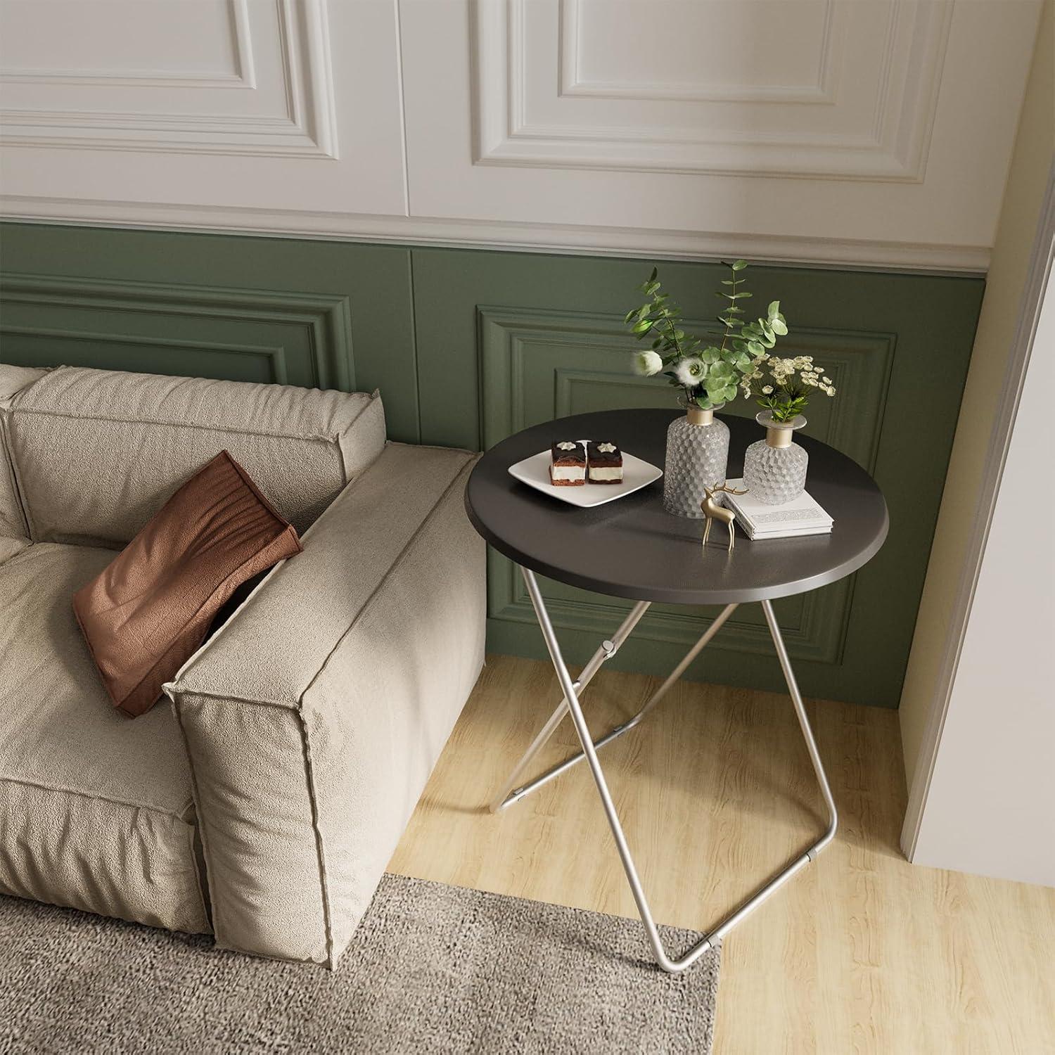 Mesa de bandeja redonda plegable para TV Fleecy Day 44.7 cm