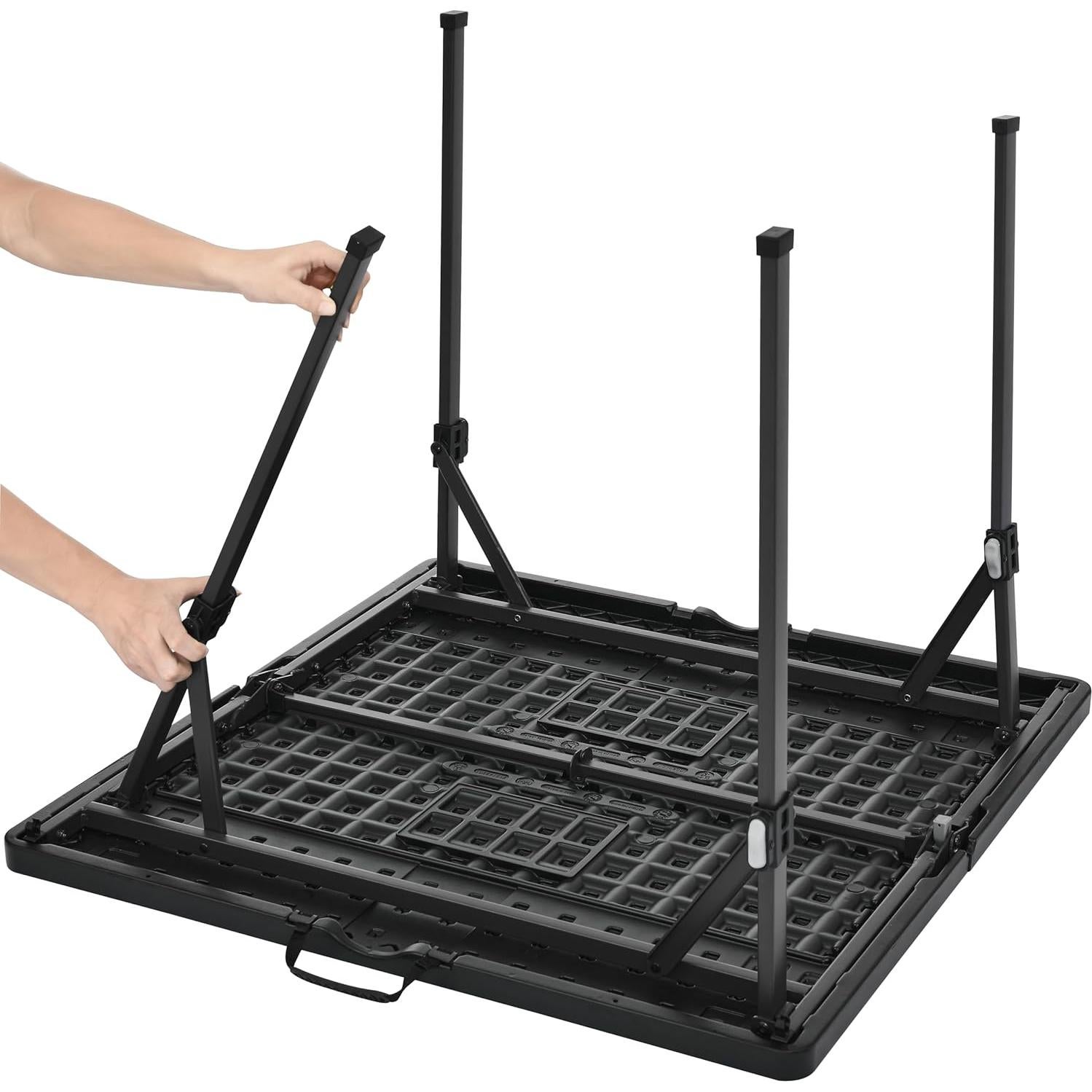 Mesa Plegable Cuadrada Amazon Basics 86.36 cm Negra