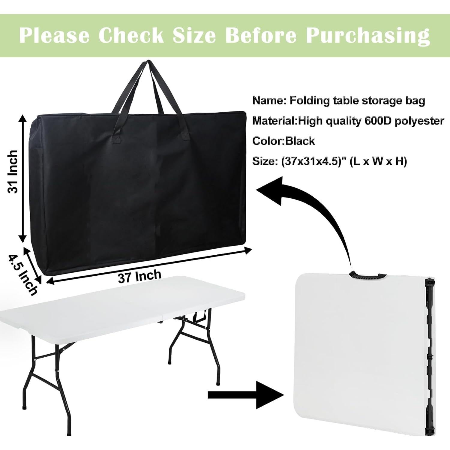 Bolsa de Almacenamiento Luccov para Mesa Plegable 6FT Negra