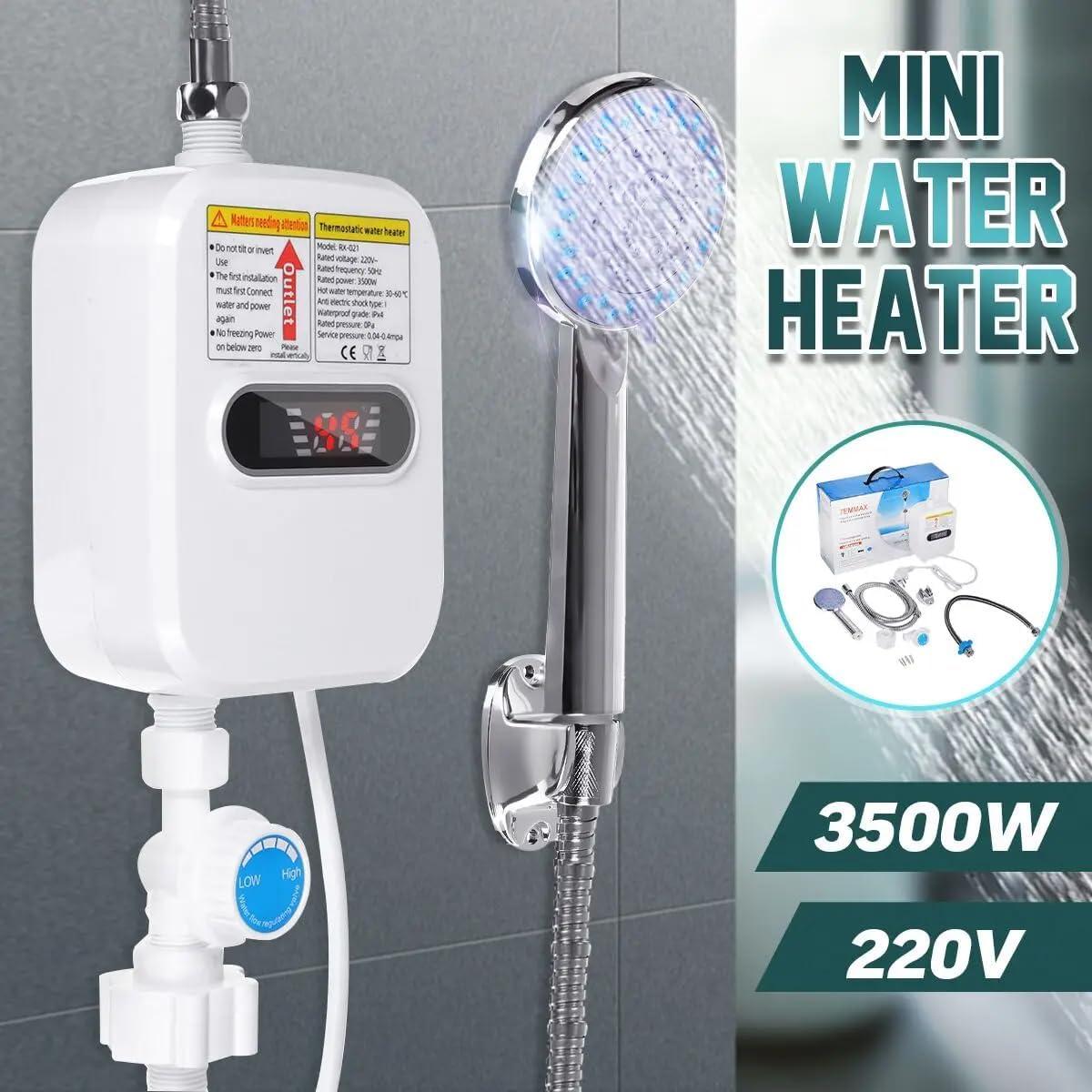Tankless Water Heater Mini Instant Hot Water Heater Portable Outdoor Camping Water Heater for Shower Bathroom Kitchen Washing Instant Water Heater Portable Electric Heaters